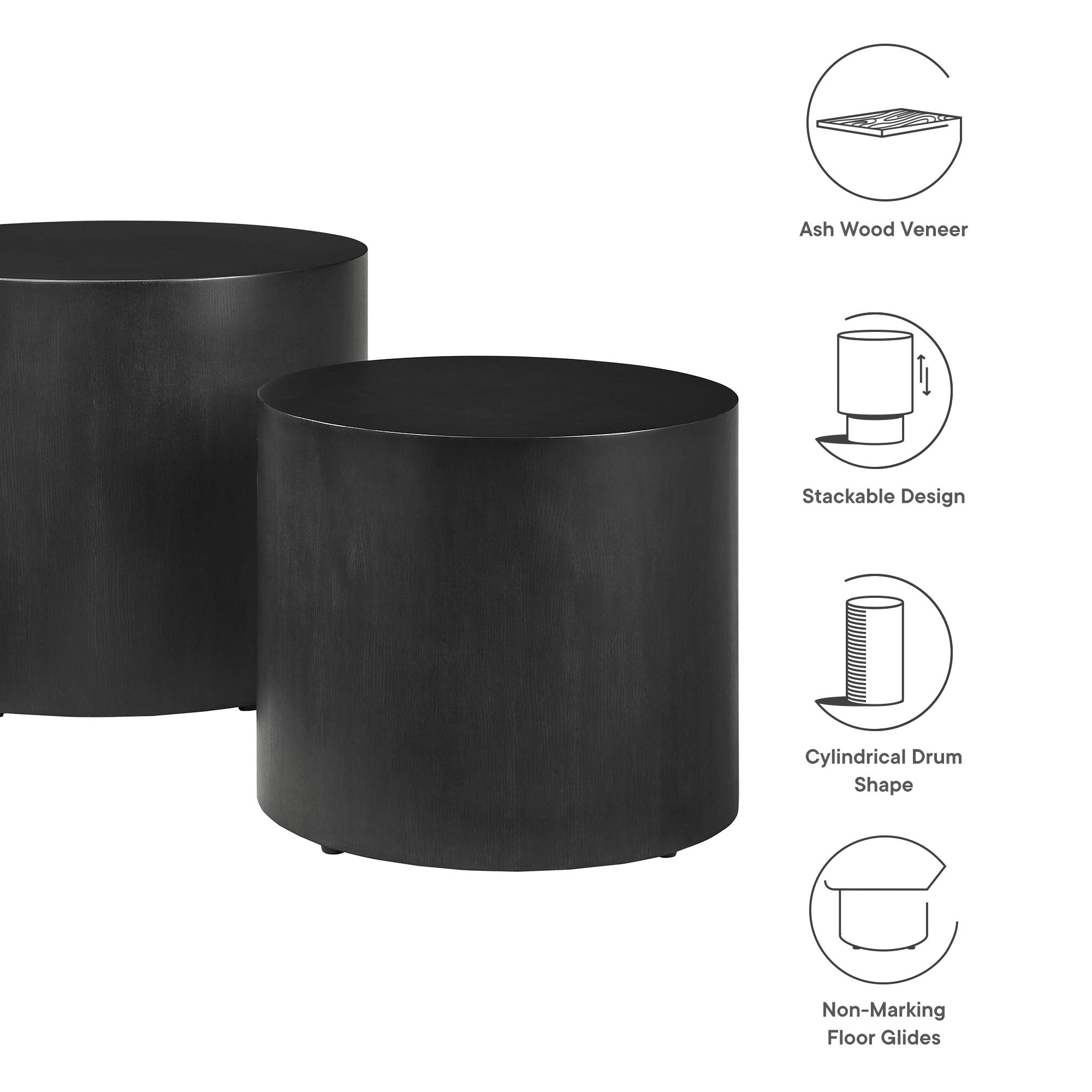 Modway Amani Round Nesting Coffee Tables Set of 2