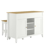Modway Garland 3-Piece Kitchen Island and Stool Set