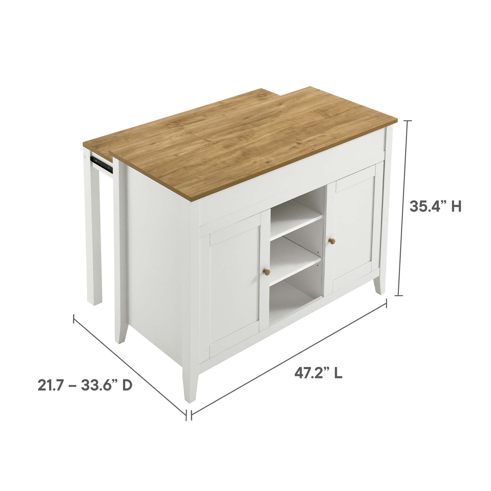 Modway Garland 3-Piece Kitchen Island and Stool Set