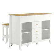 Modway Farmstead 3-Piece Kitchen Island and Stool Set