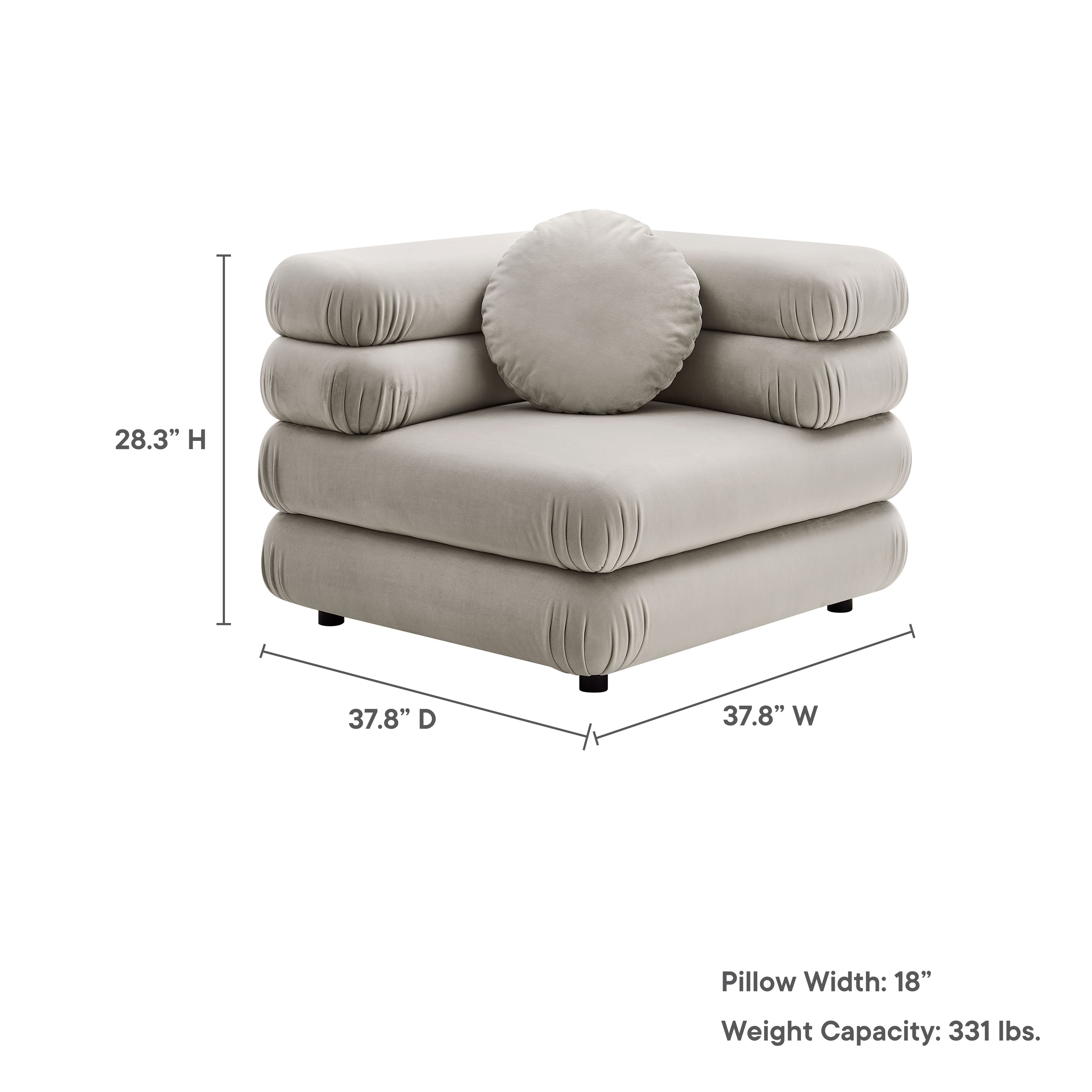 Modway Jubilee Modular Performance Velvet Corner Chair