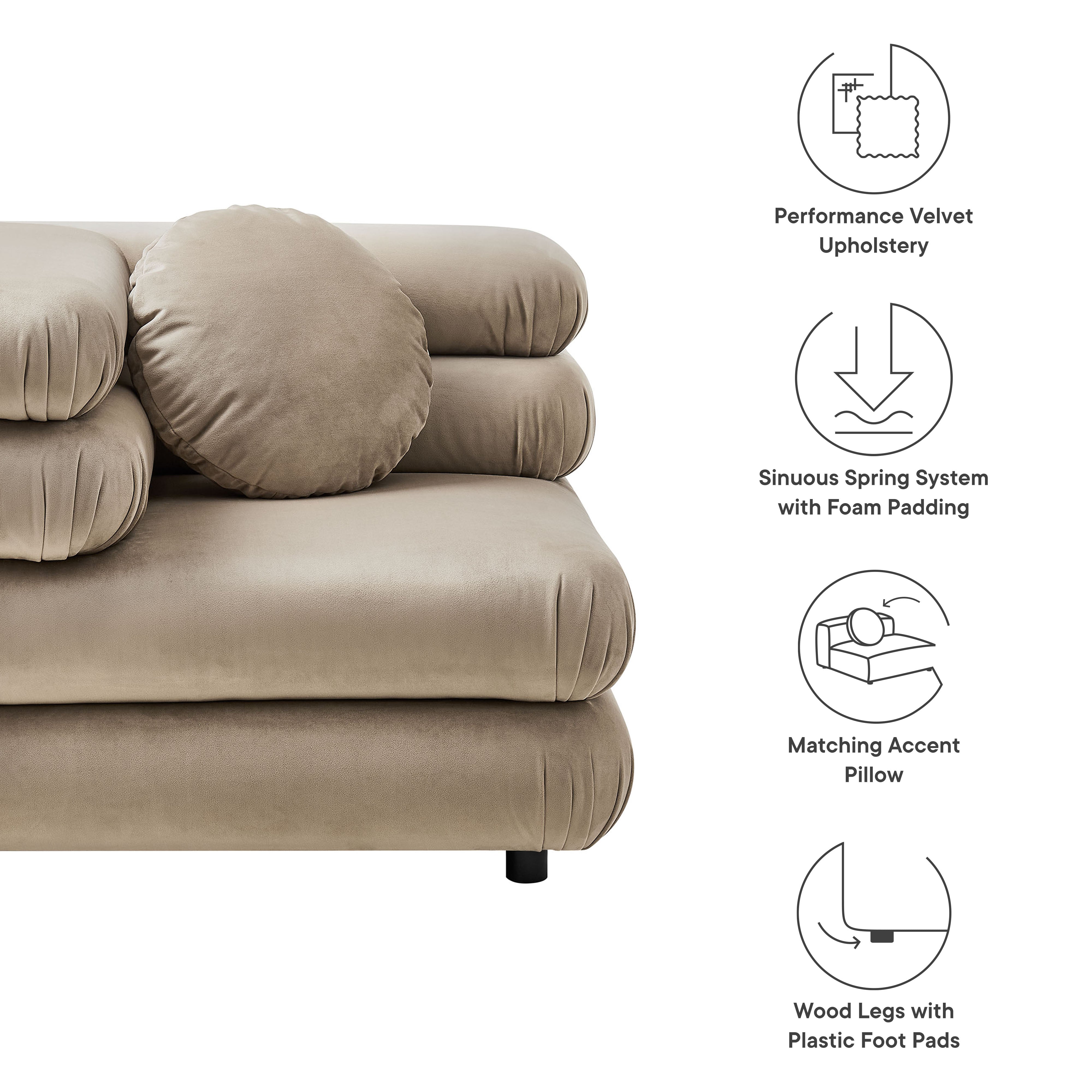 Modway Jubilee Modular Performance Velvet Corner Chair
