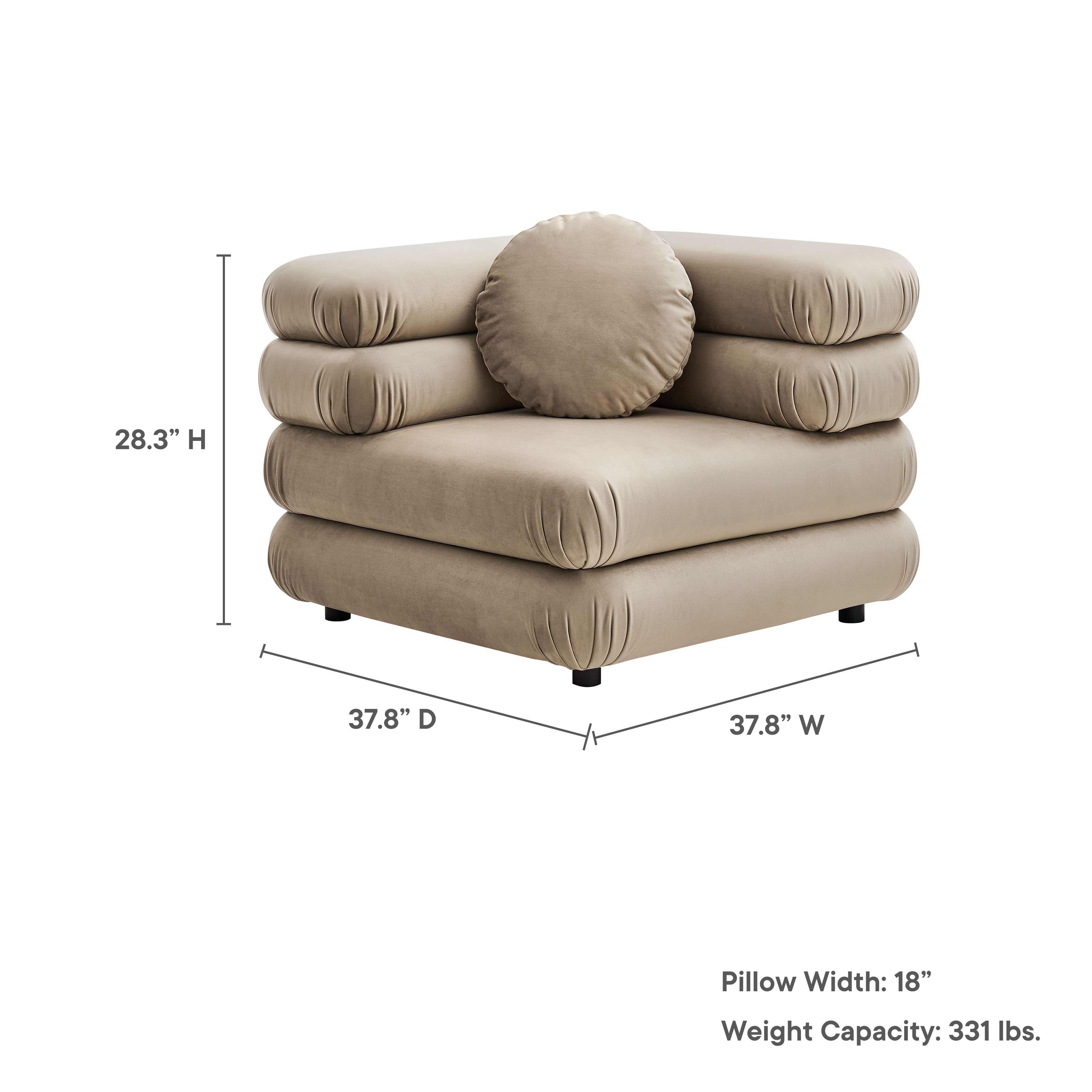 Modway Jubilee Modular Performance Velvet Corner Chair