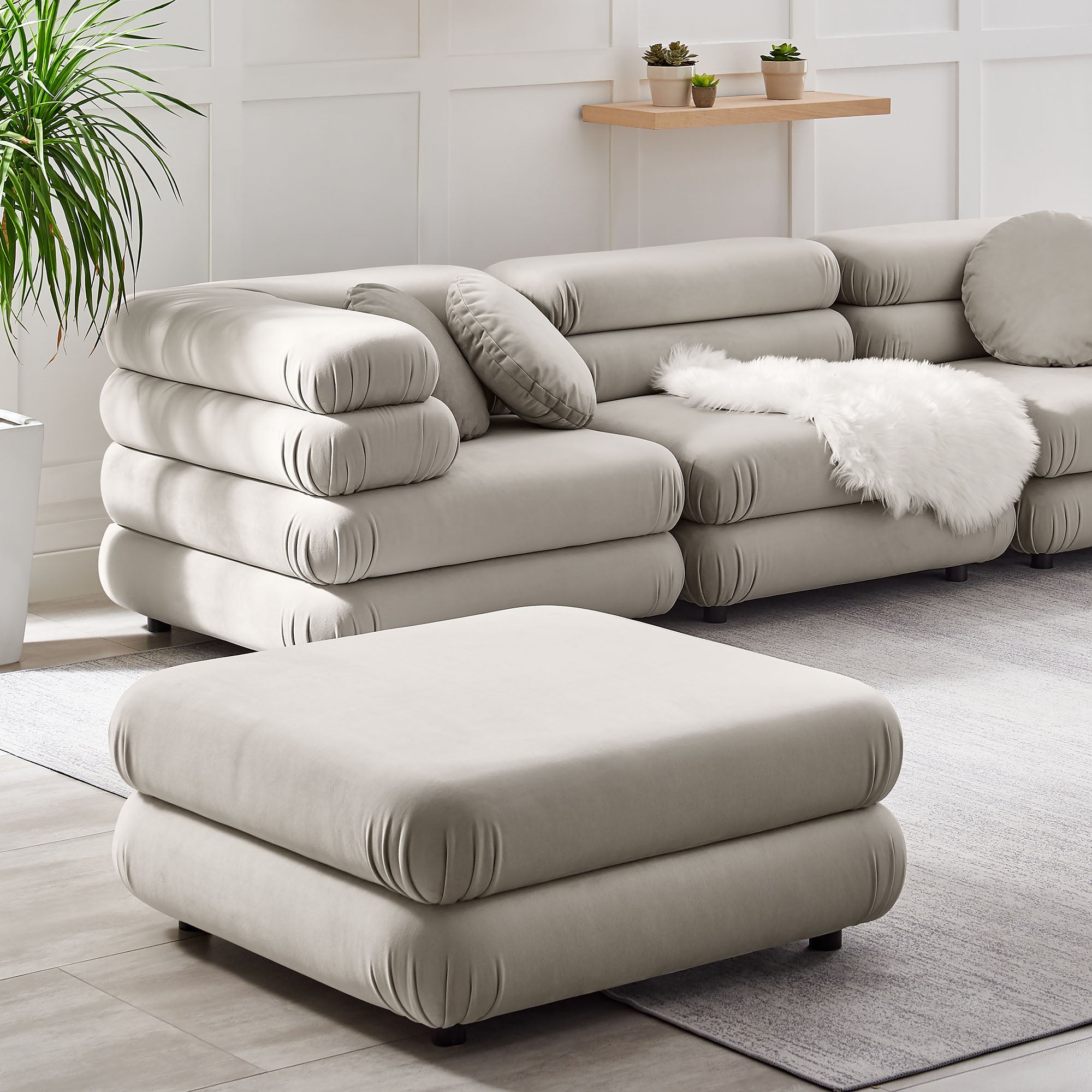 Modway Jubilee Modular Performance Velvet Ottoman