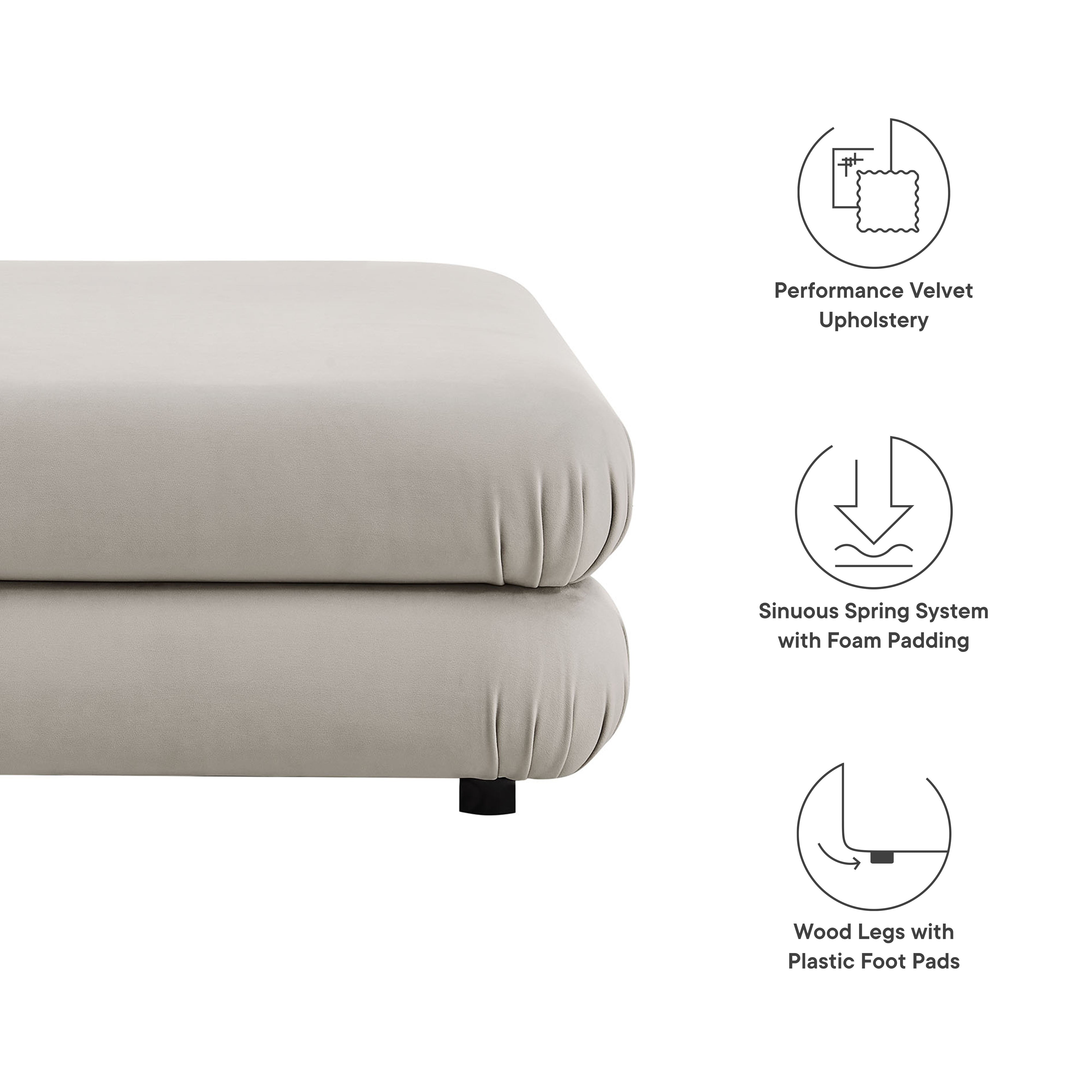 Modway Jubilee Modular Performance Velvet Ottoman