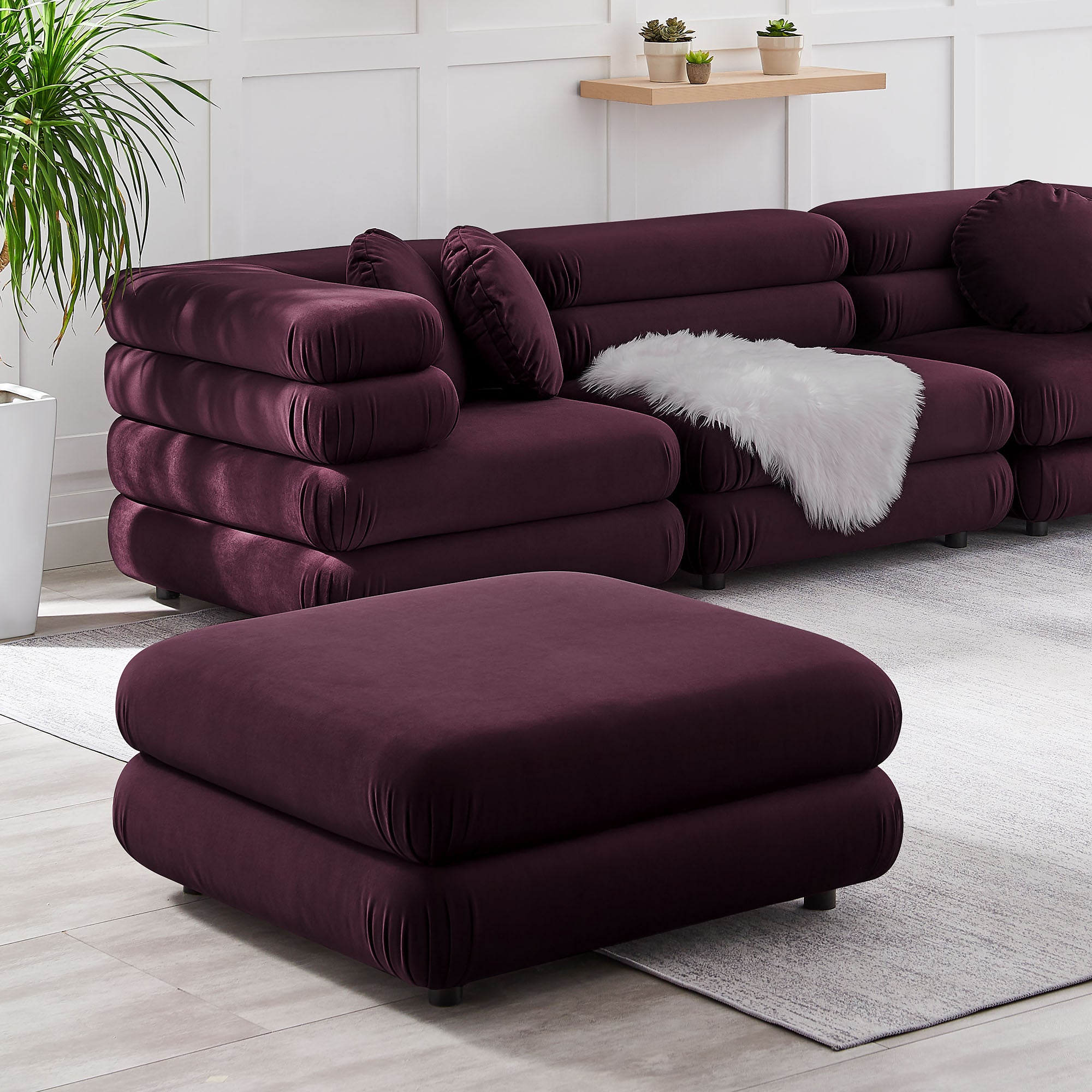 Modway Jubilee Modular Performance Velvet Ottoman