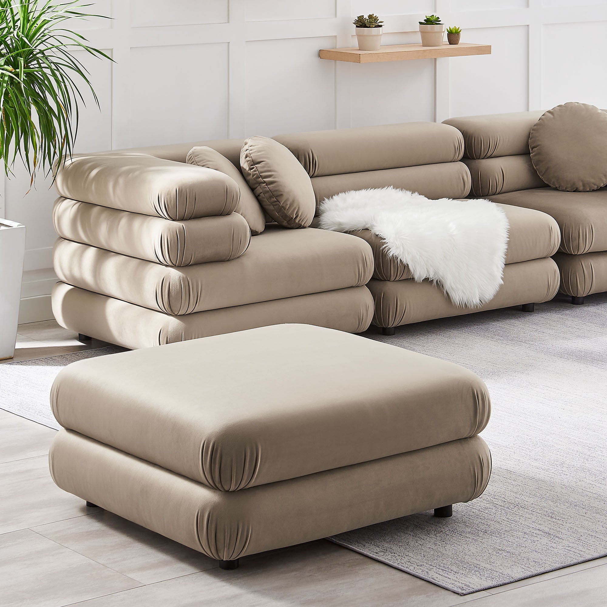 Modway Jubilee Modular Performance Velvet Ottoman