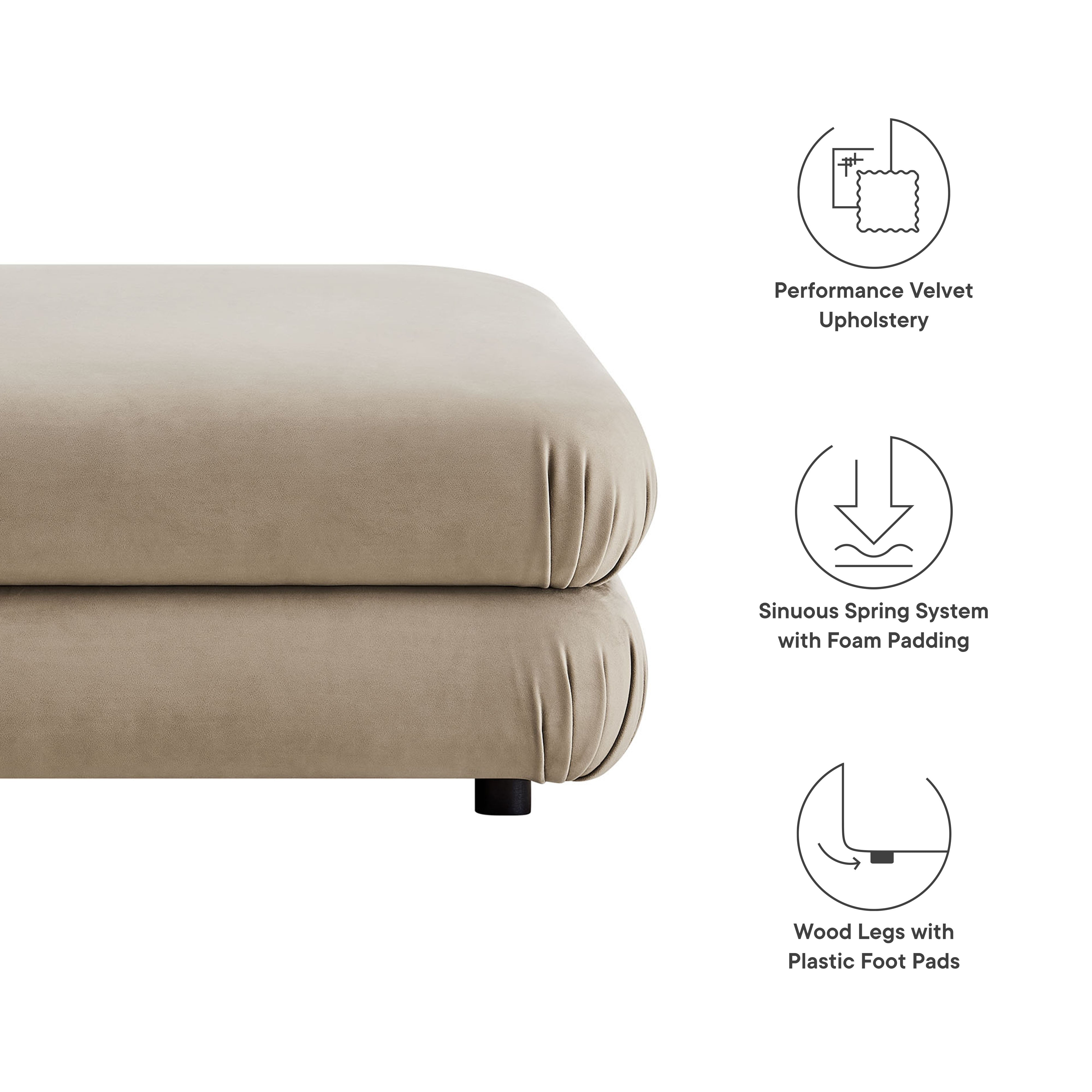 Modway Jubilee Modular Performance Velvet Ottoman