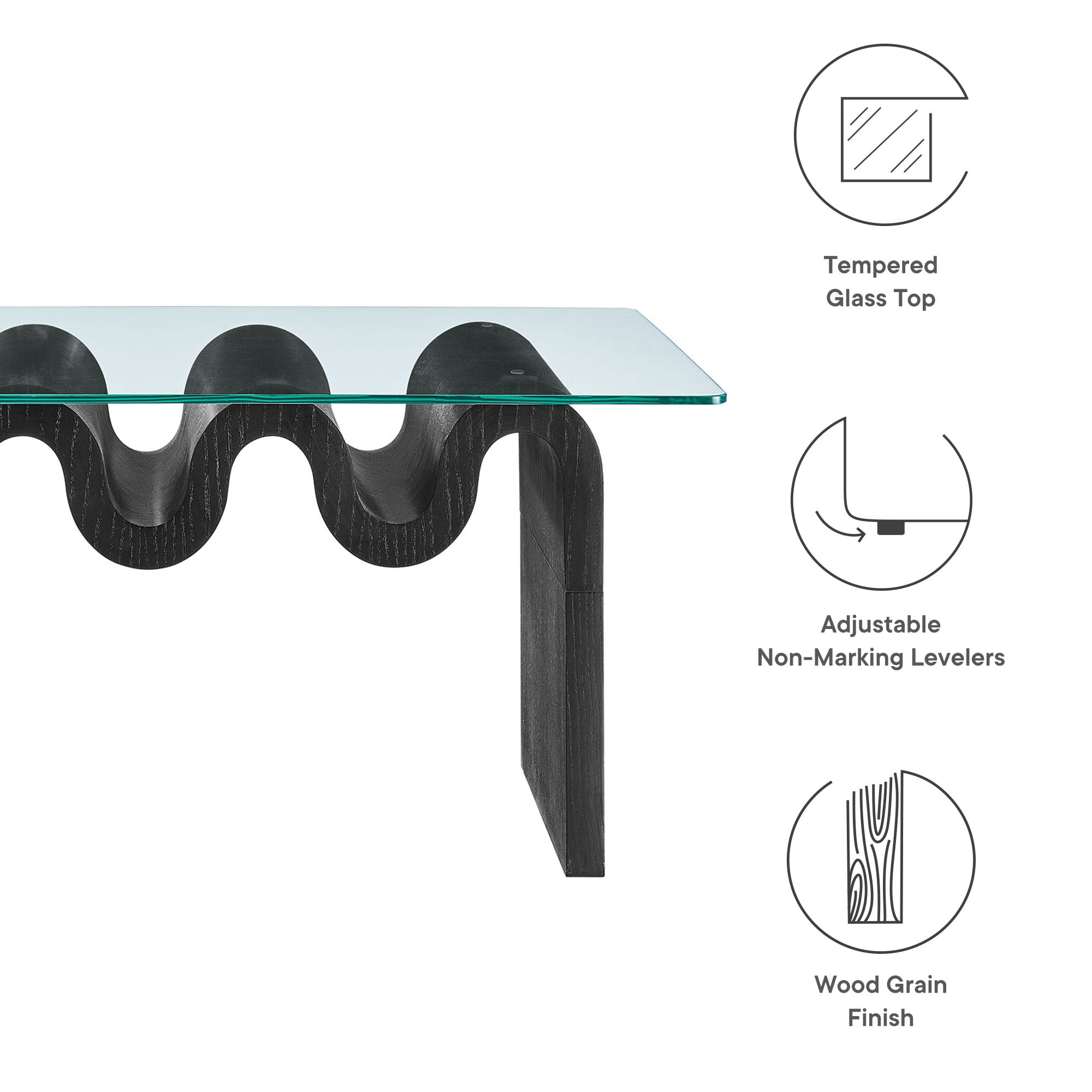 Modway Ondine Glass Top Coffee Table