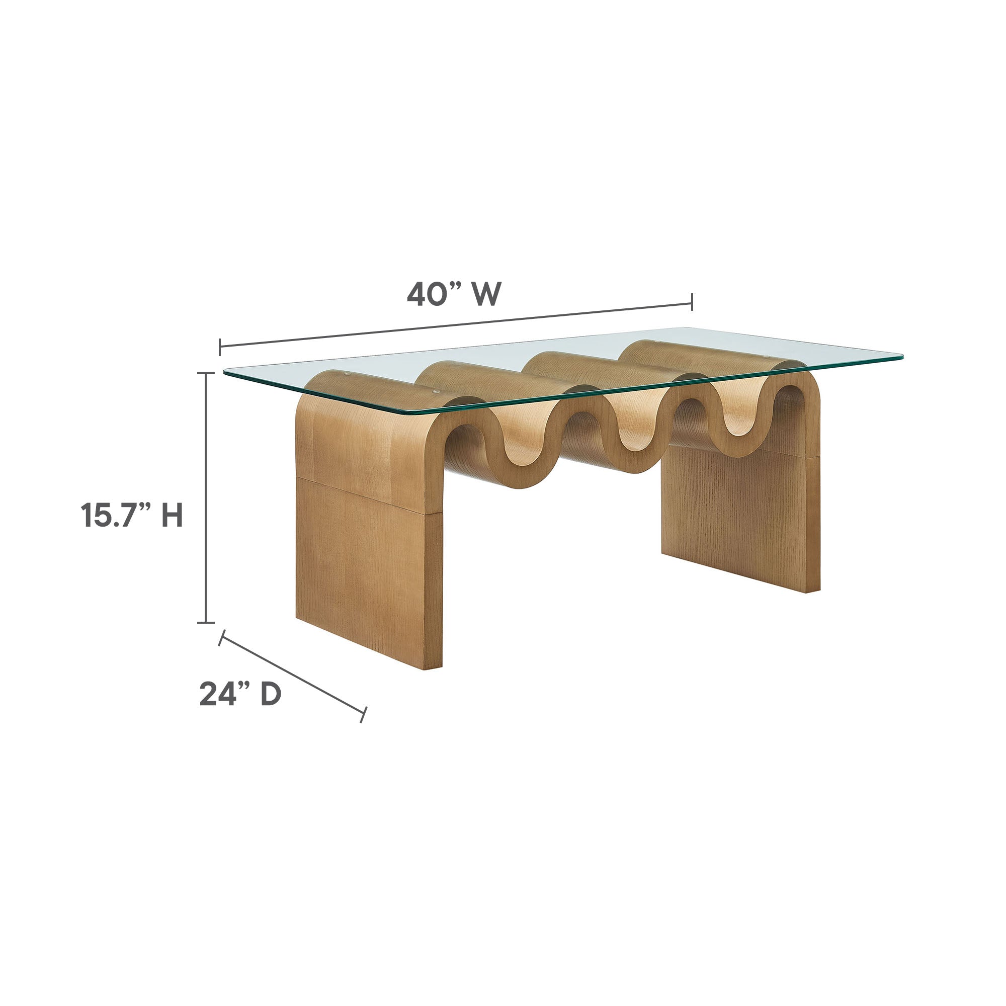 Modway Ondine Glass Top Coffee Table