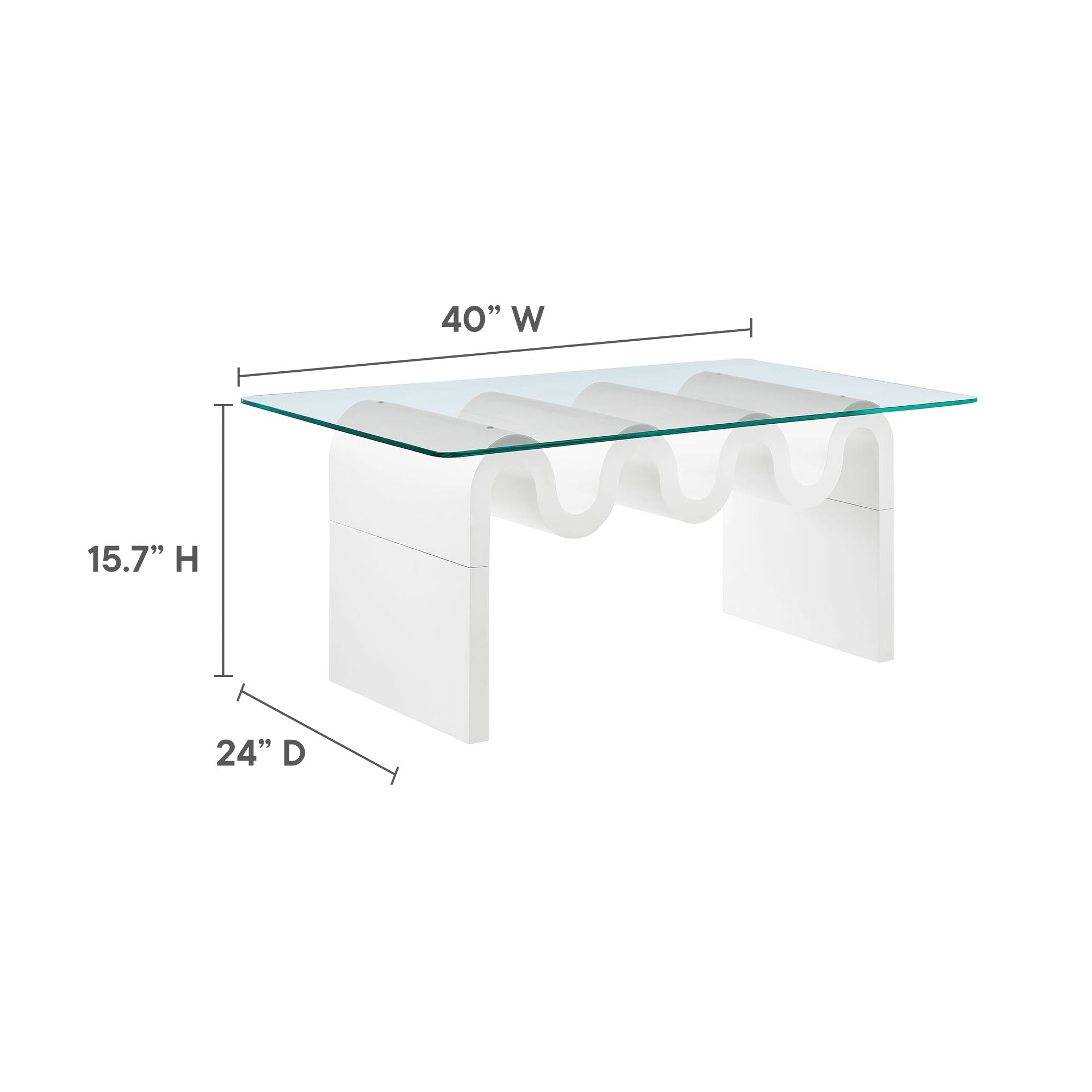 Modway Ondine Glass Top Coffee Table