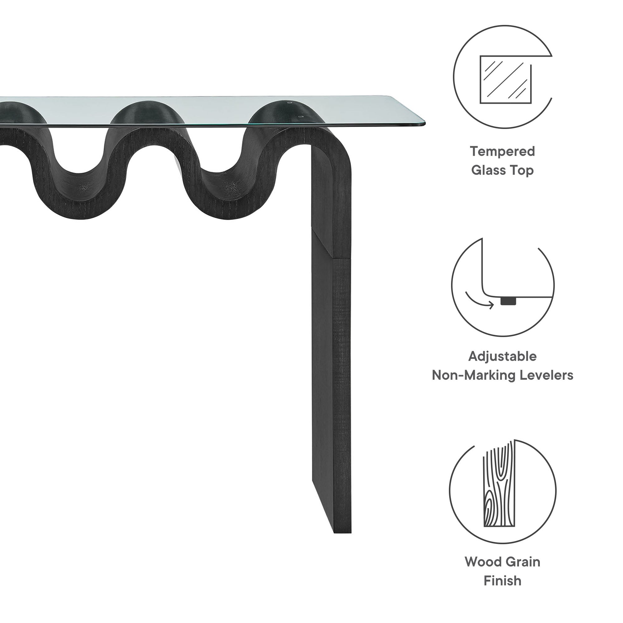 Modway Ondine Glass Top 50" Console Table