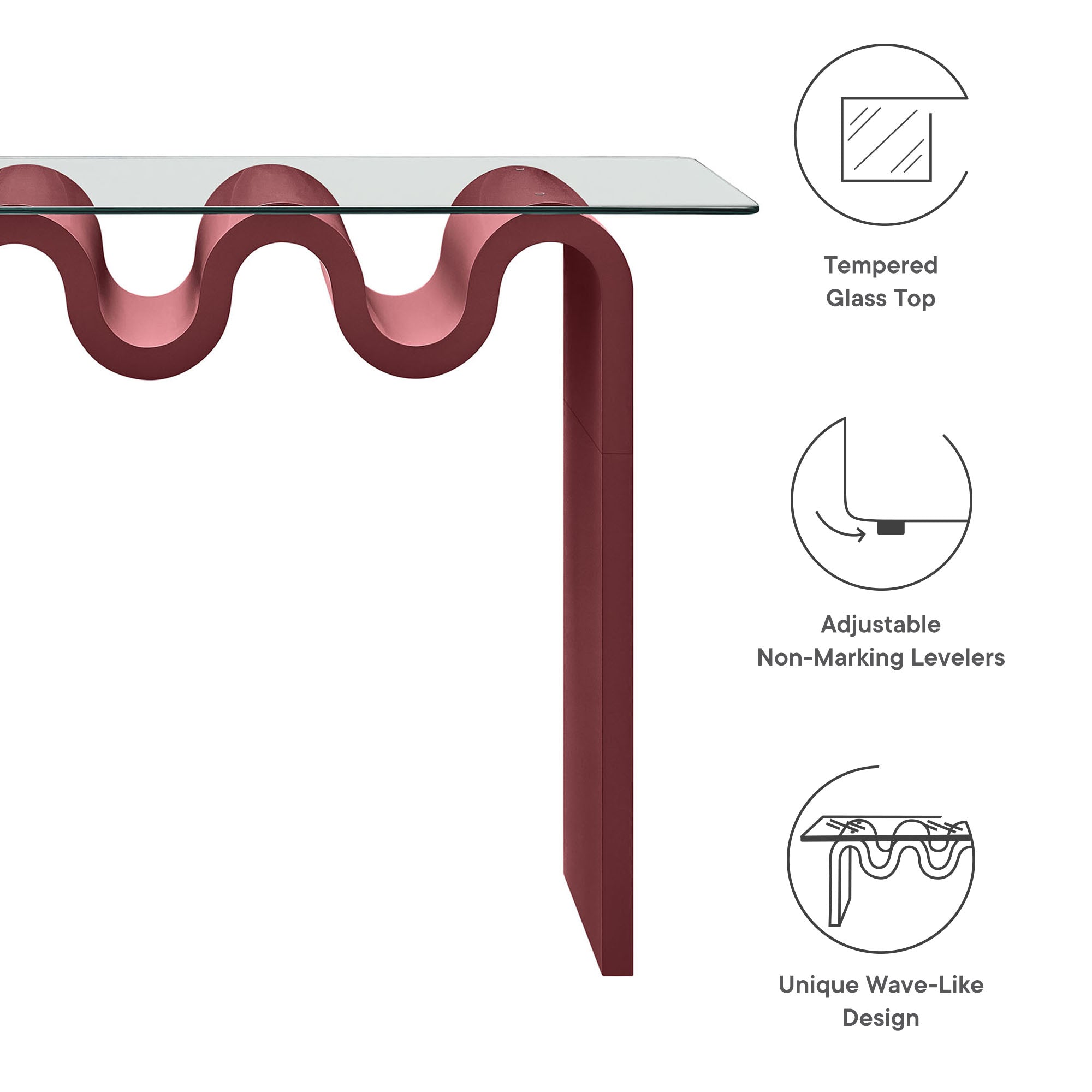 Modway Ondine Glass Top 50" Console Table