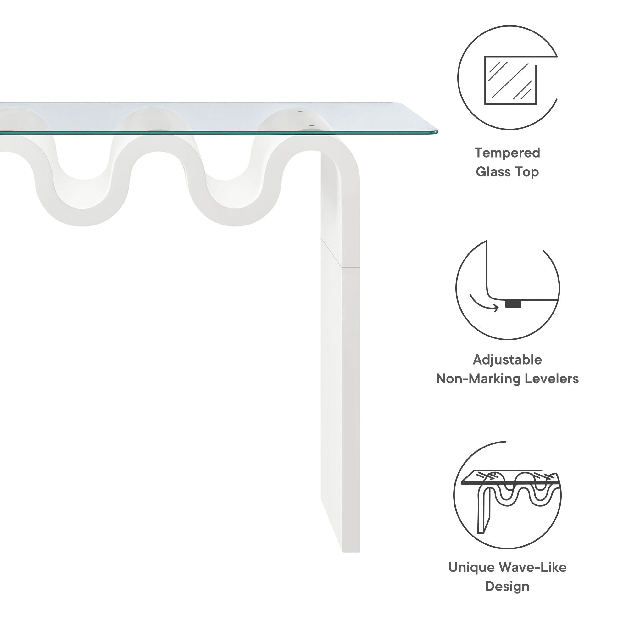 Modway Ondine Glass Top 50" Console Table