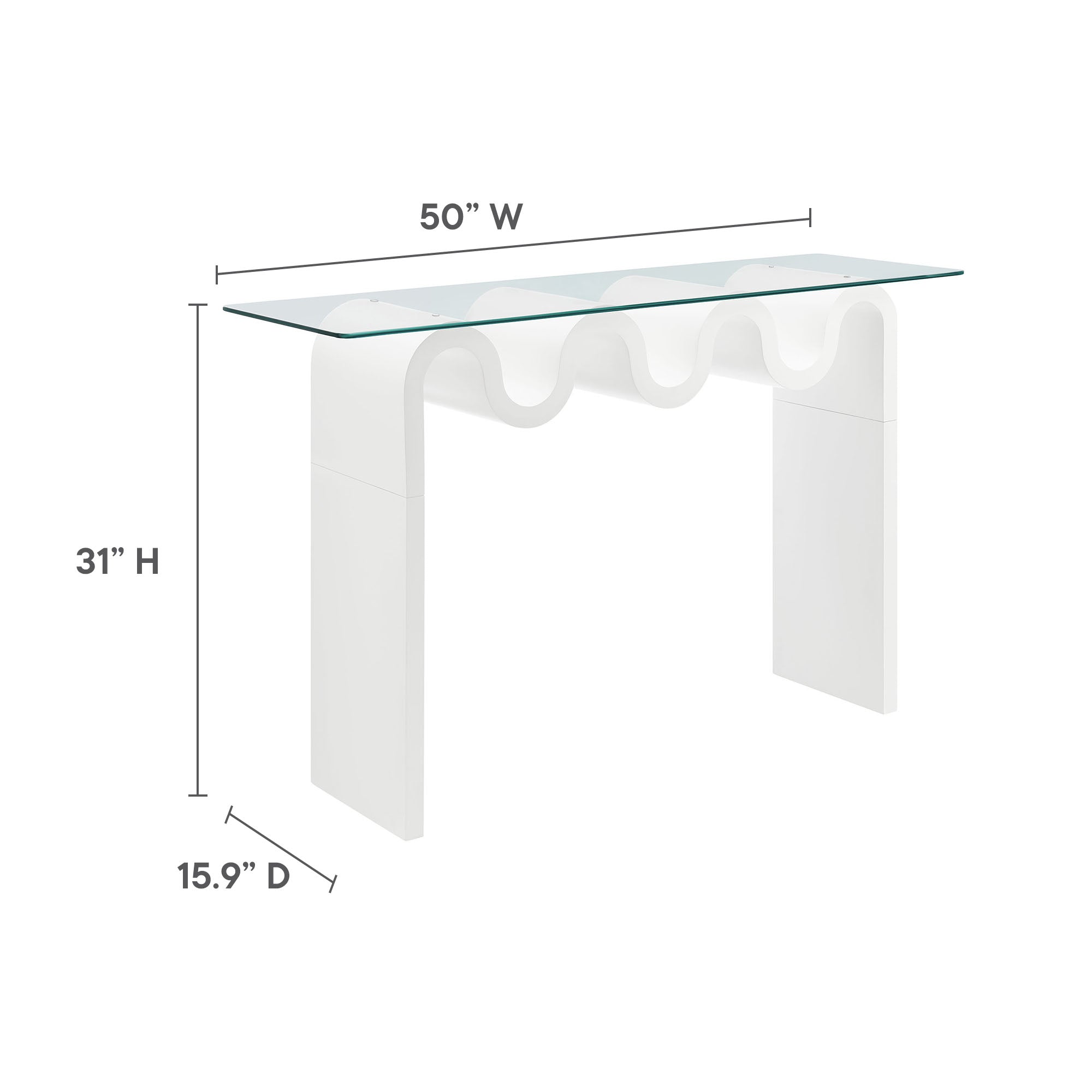 Modway Ondine Glass Top 50" Console Table
