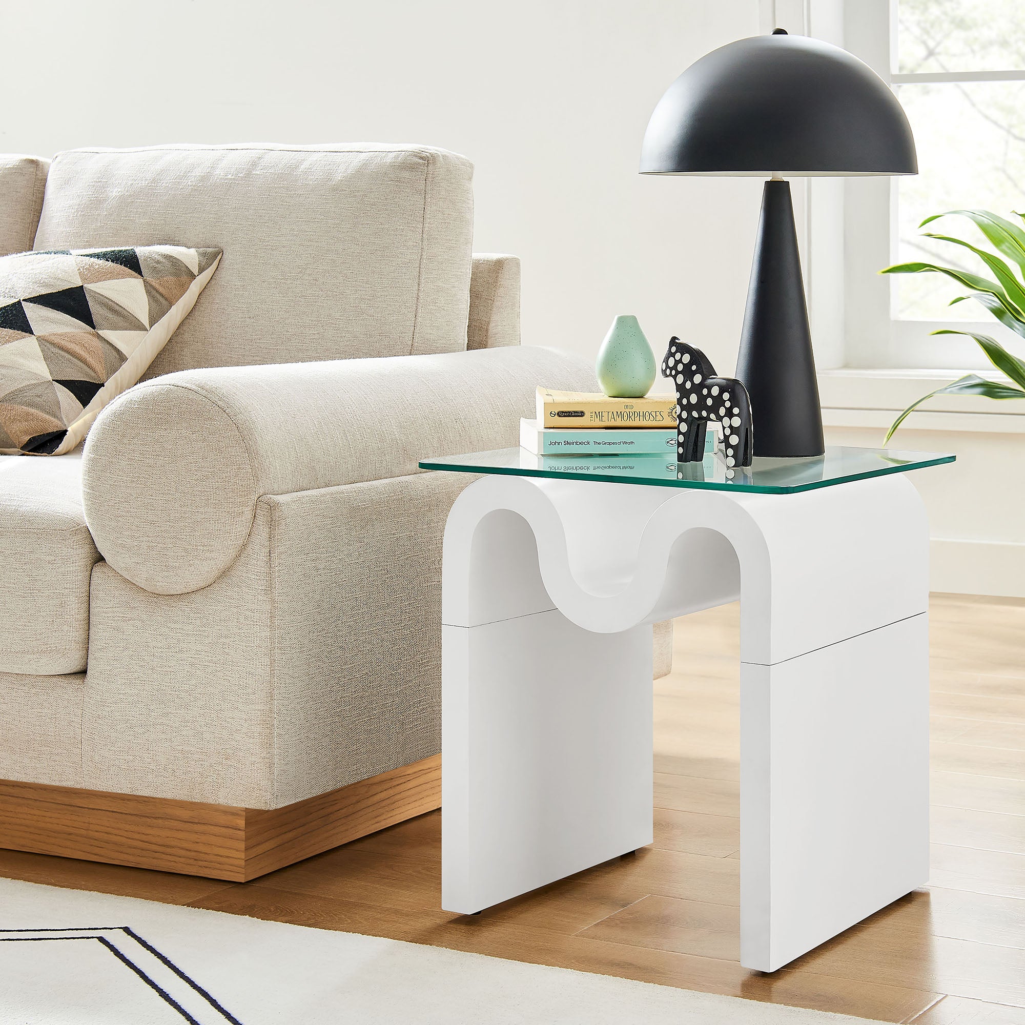 Modway Ondine Glass Top Side Table