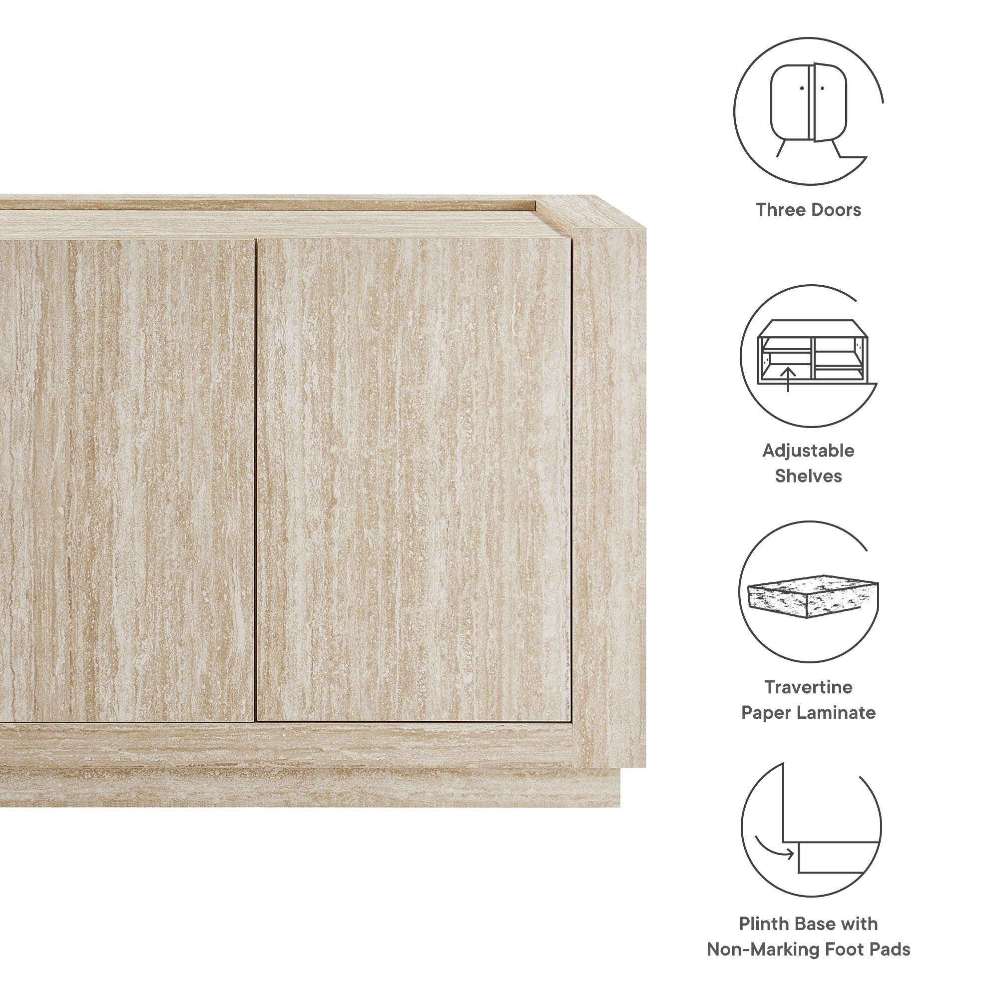 Modway Hollis 59" Travertine Sideboard