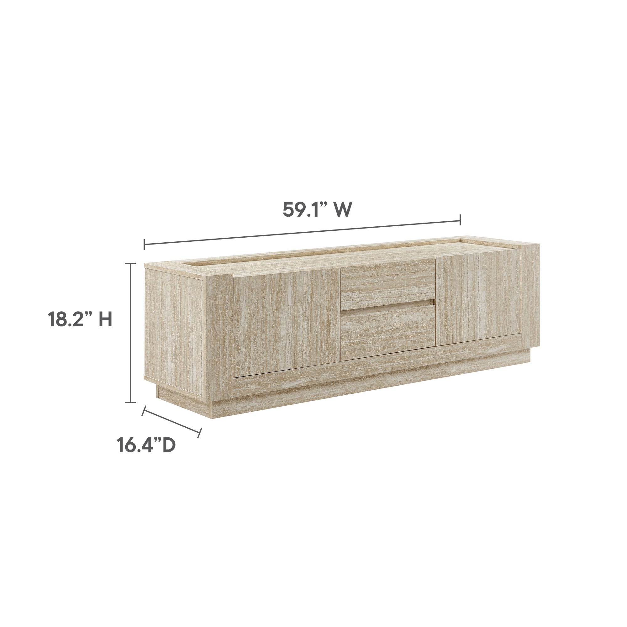Modway Hollis 59" Travertine TV Stand