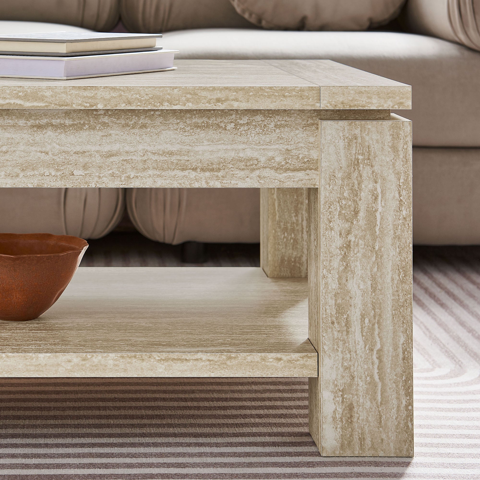 Modway Hollis Travertine Coffee Table