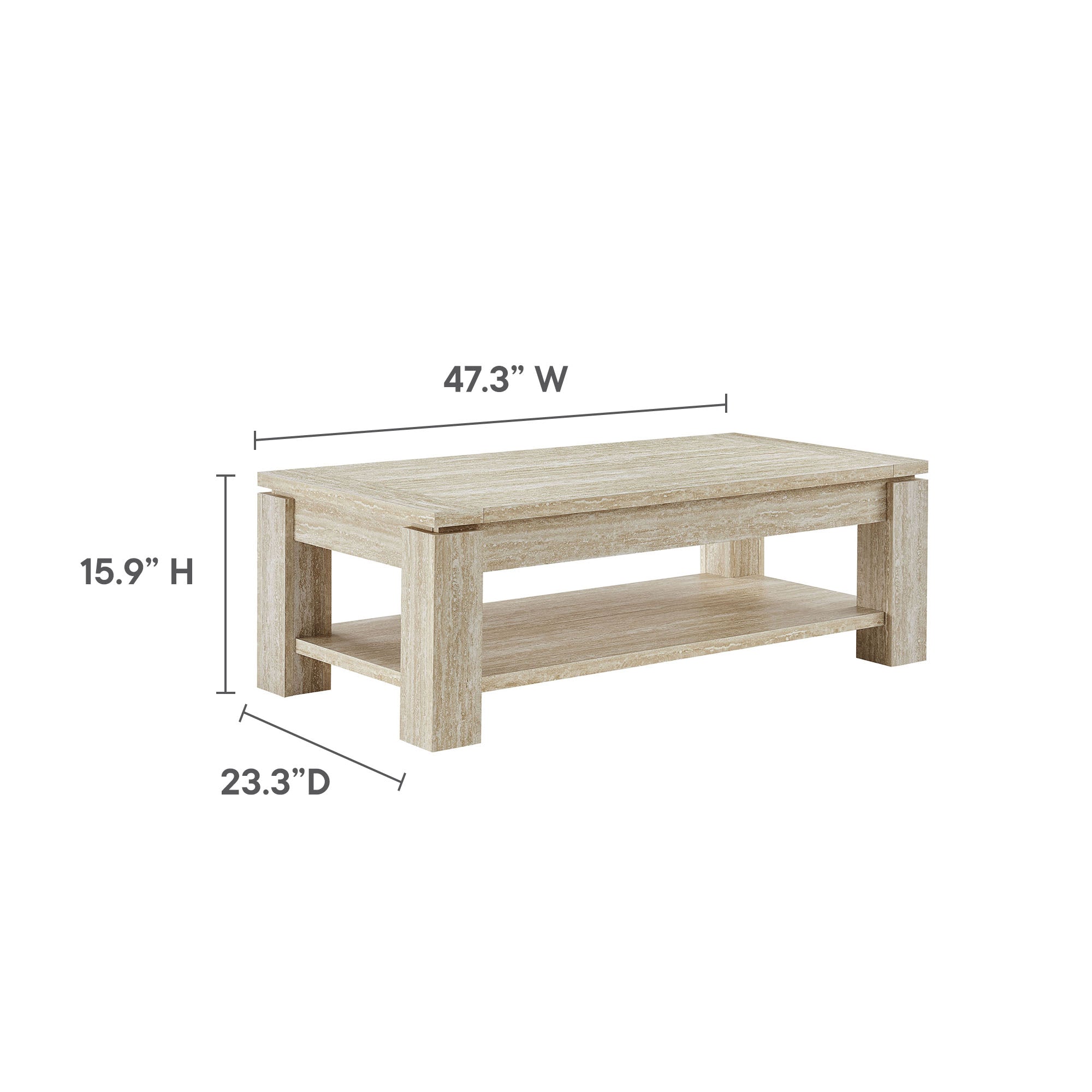 Modway Hollis Travertine Coffee Table
