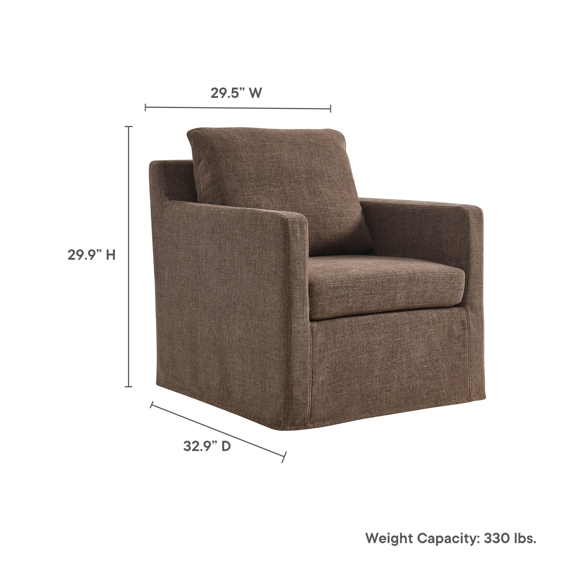 Modway Serene Fabric Slipcovered Swivel Armchair