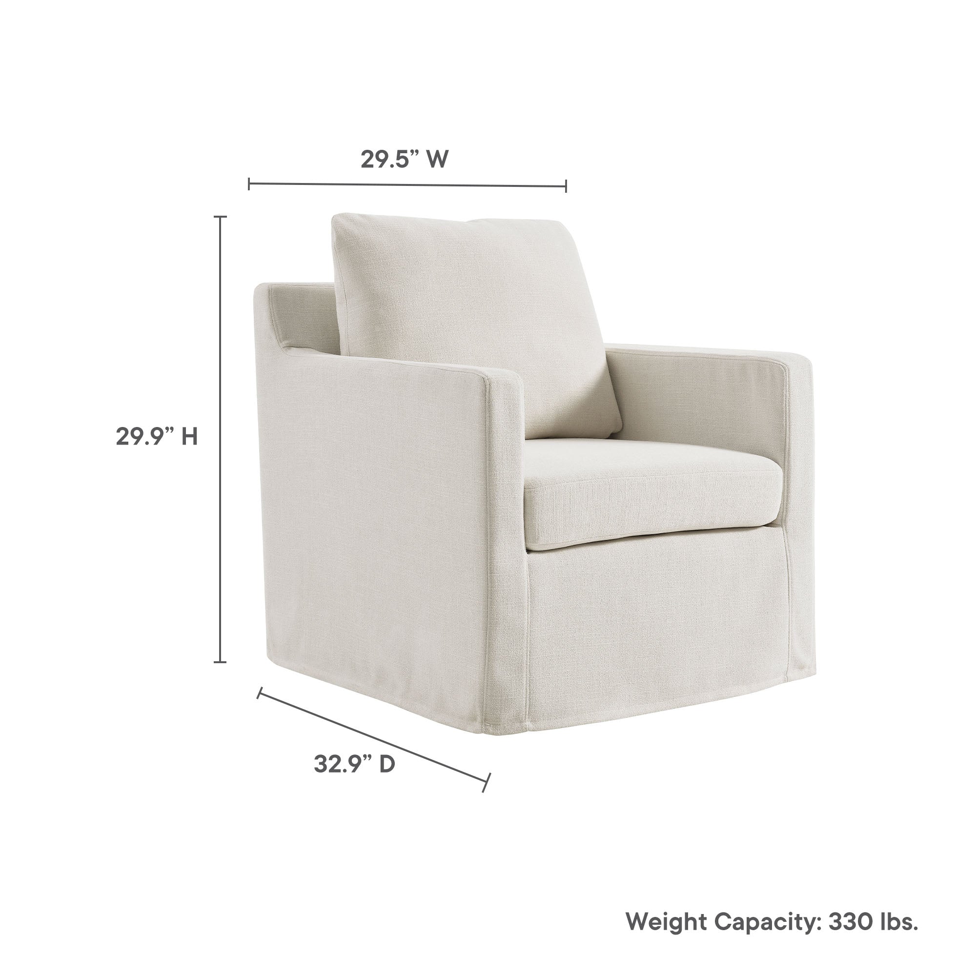 Modway Serene Fabric Slipcovered Swivel Armchair