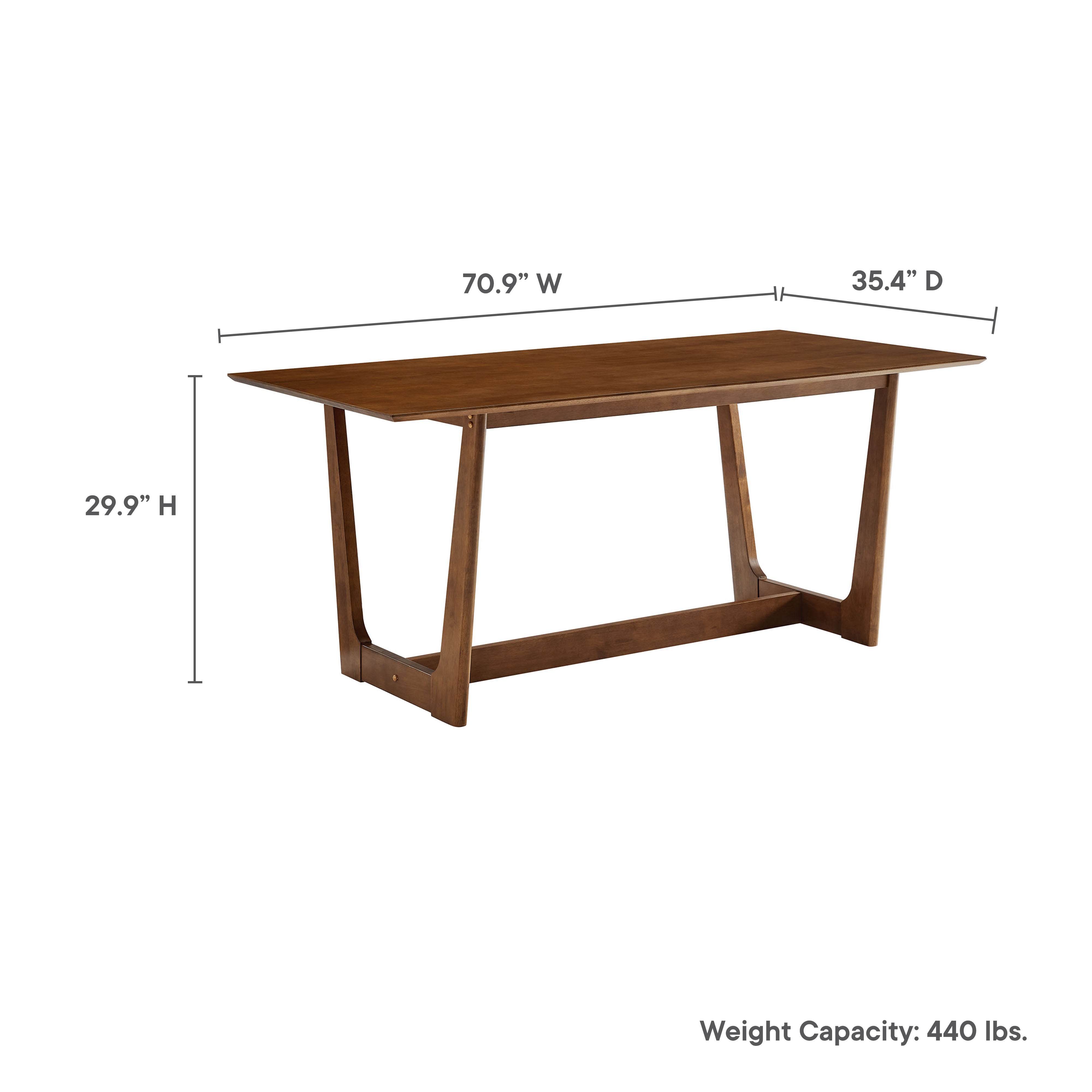 Modway Solara 7-Piece Wood Dining Set with Vegan Leather Side Chairs
