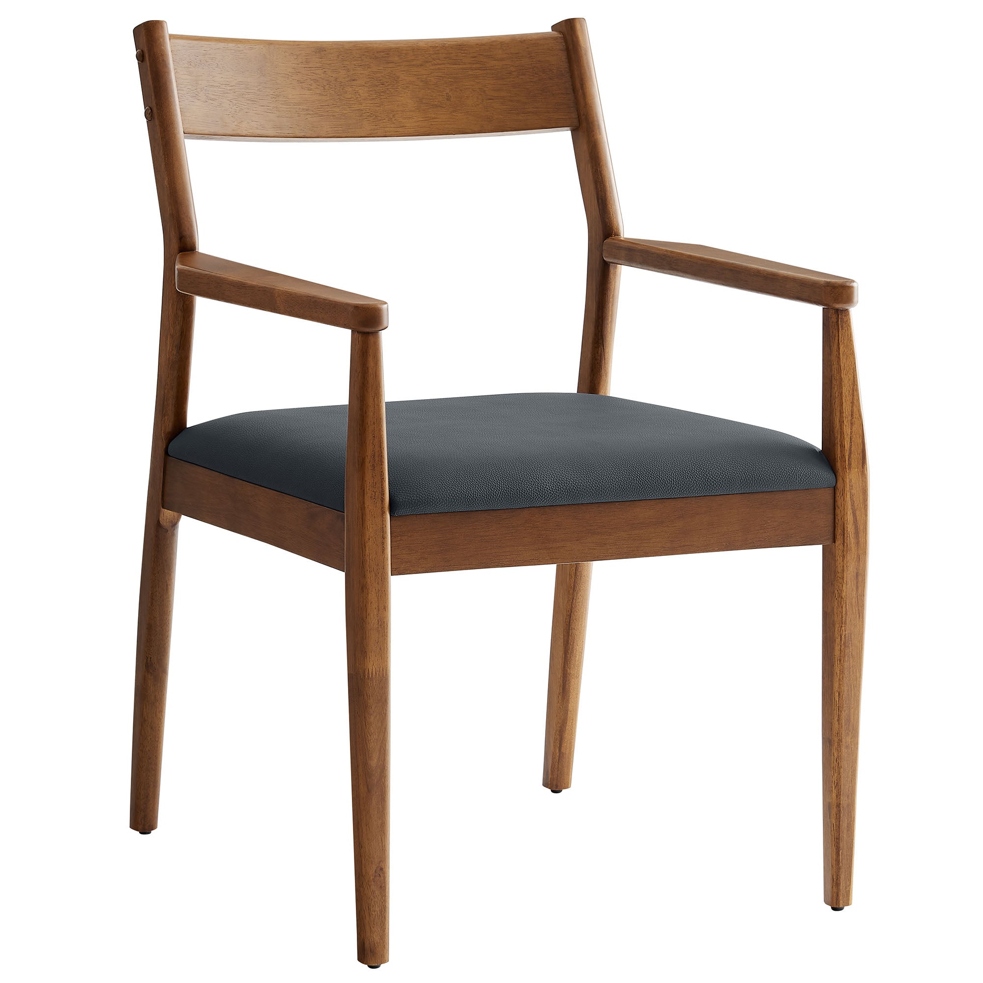 Modway Solara Vegan Leather Wood Dining Armchairs Set of 2