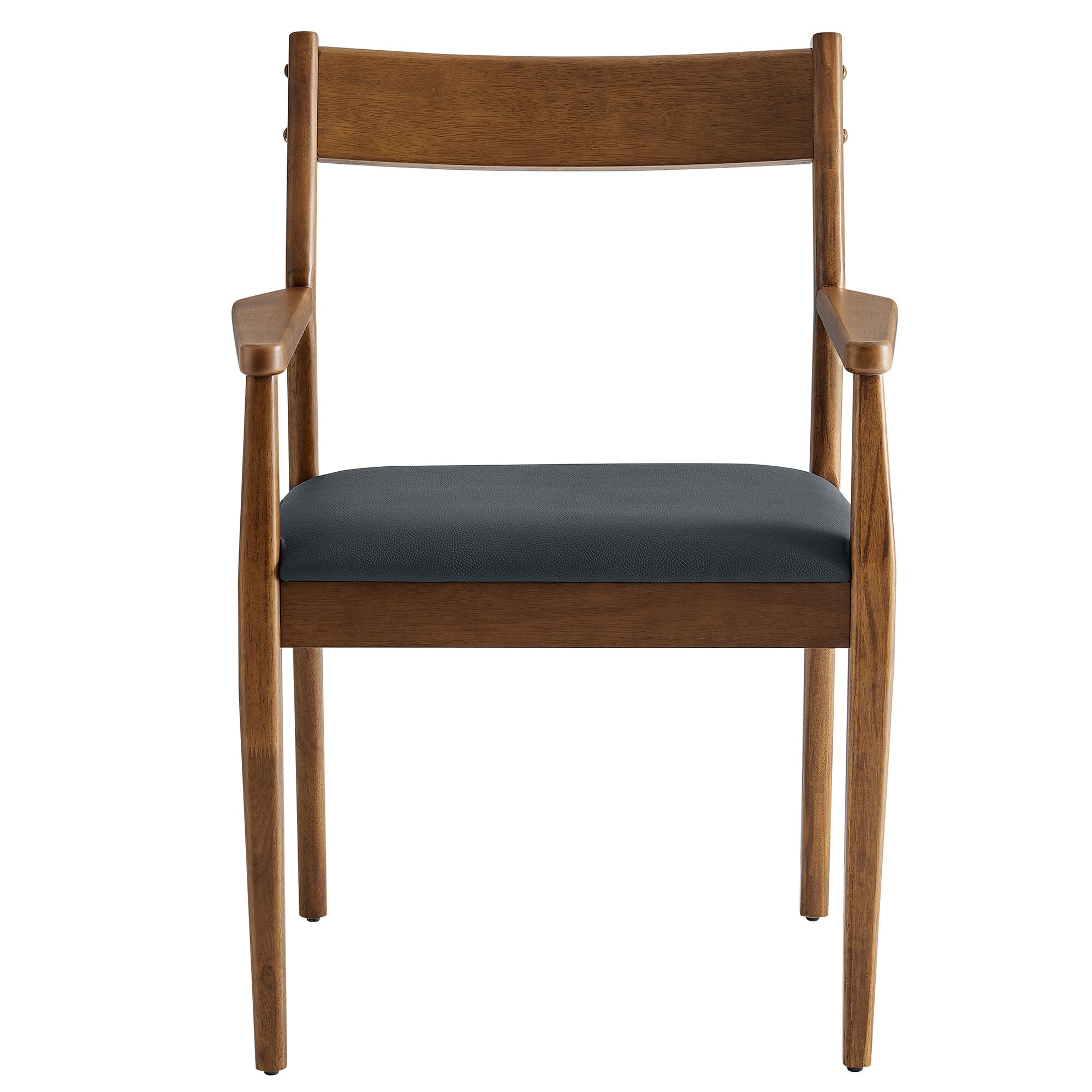 Modway Solara 7-Piece Wood Dining Set with Vegan Leather Armchairs