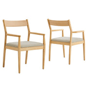 Modway Solara Fabric Wood Dining Armchairs Set of 2