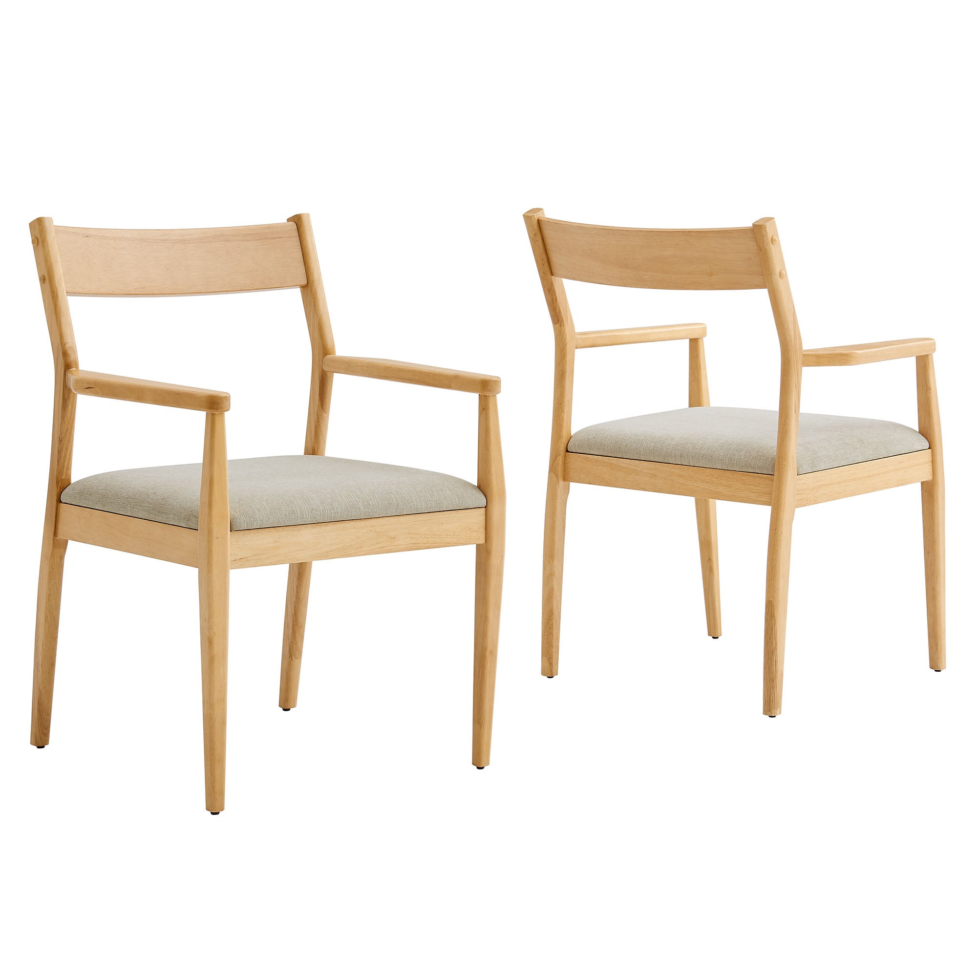Modway Solara 7-Piece Wood Dining Set with Fabric Upholstered Armchairs