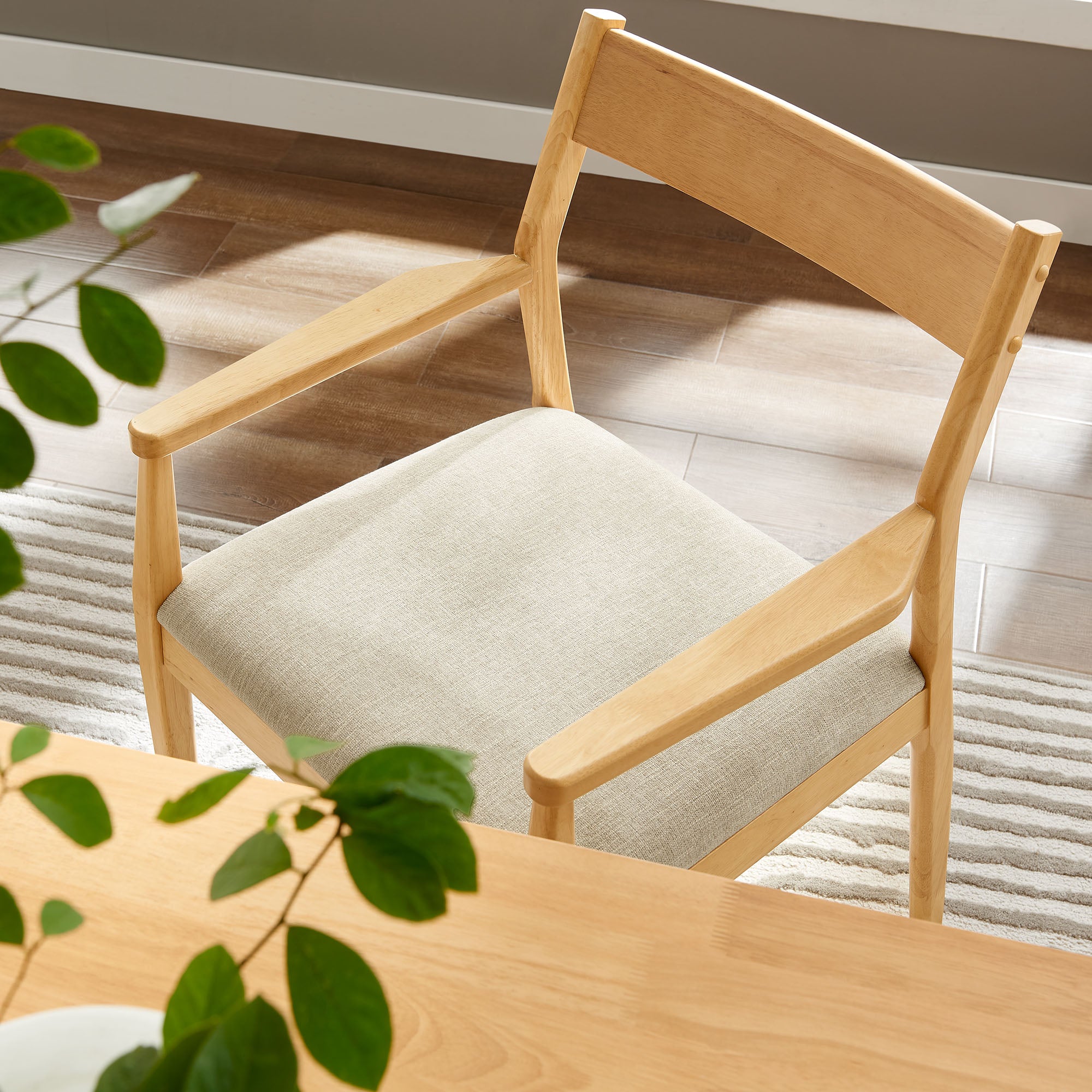 Modway Solara Fabric Wood Dining Armchairs Set of 2