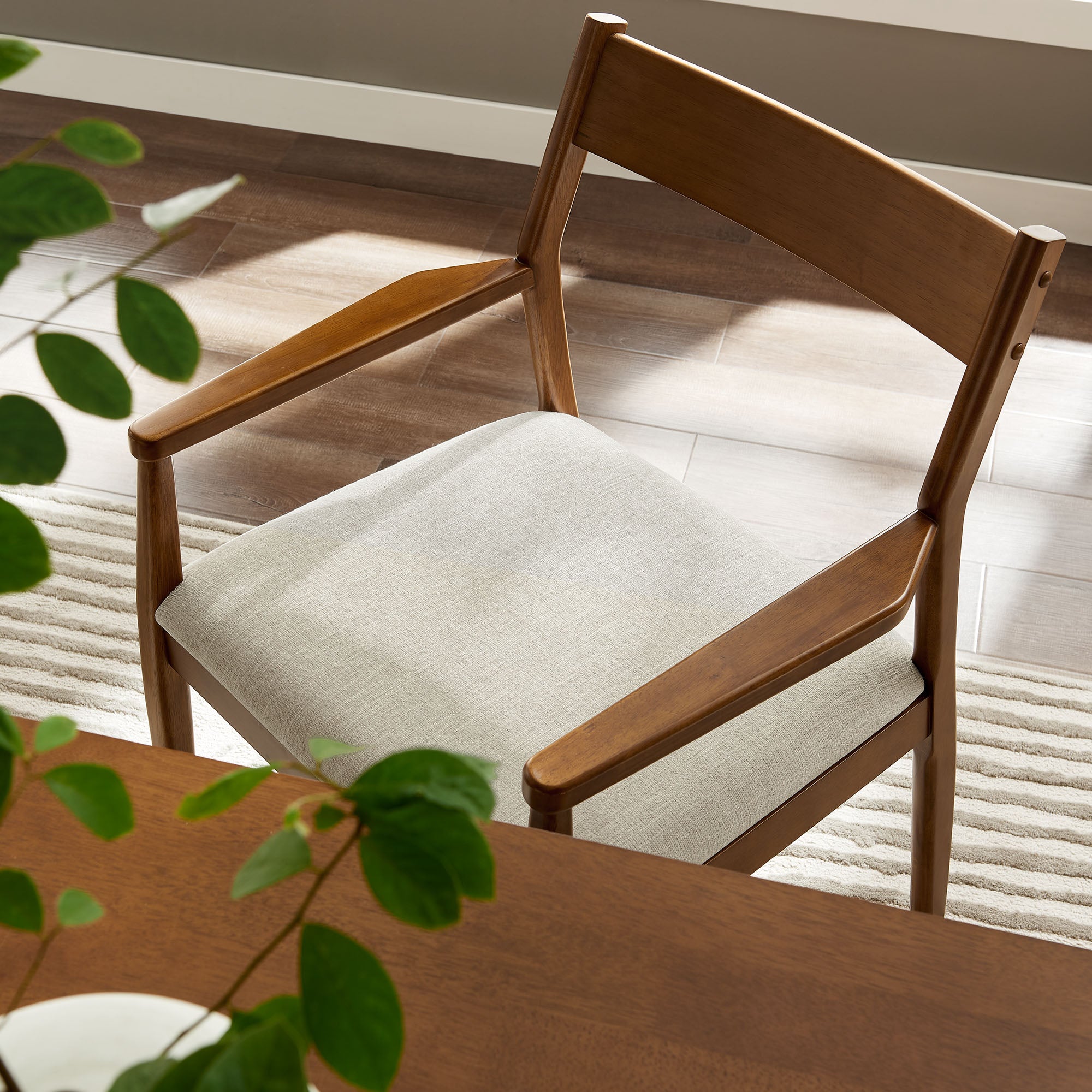Modway Solara Fabric Wood Dining Armchairs Set of 2