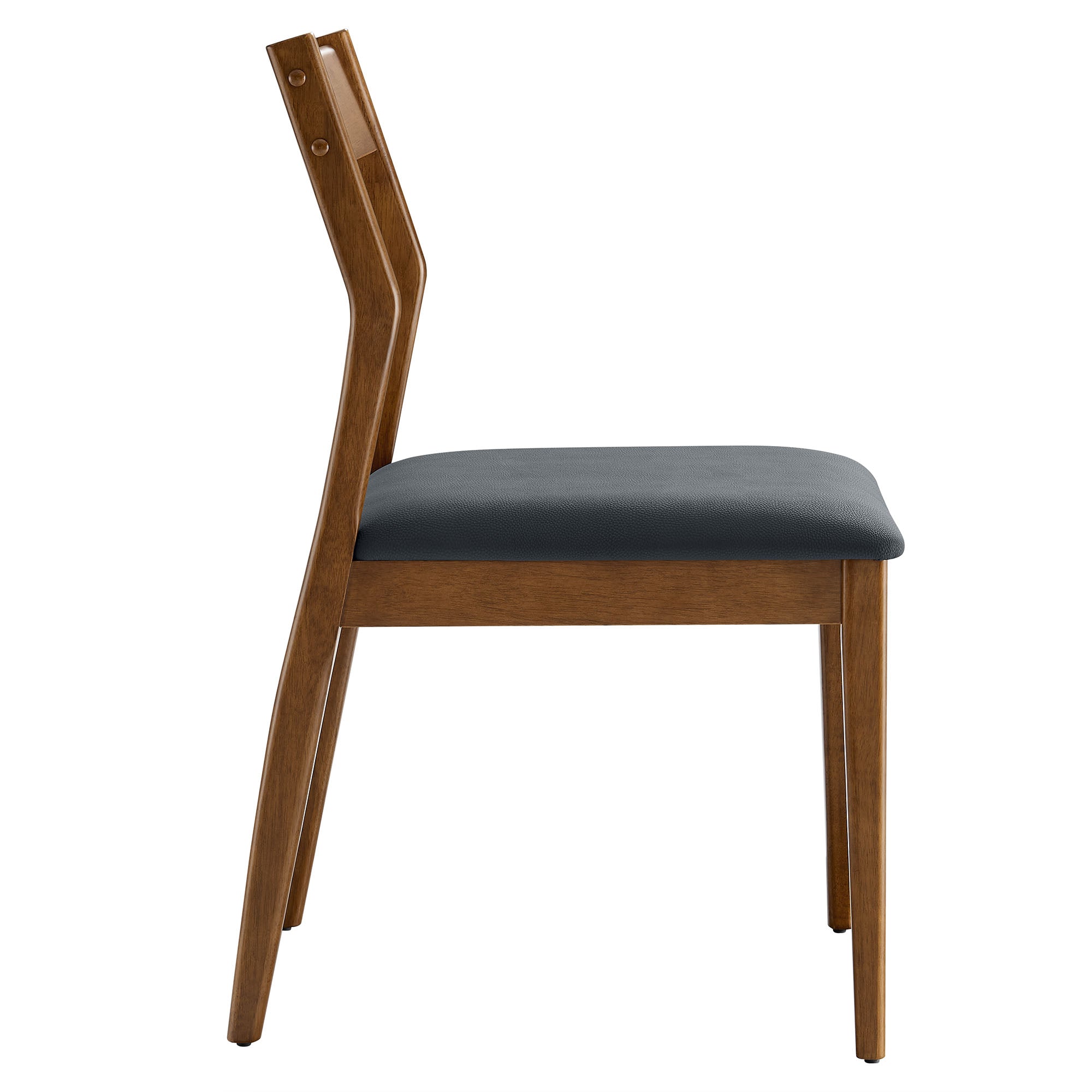 Modway Solara 7-Piece Wood Dining Set with Vegan Leather Side Chairs