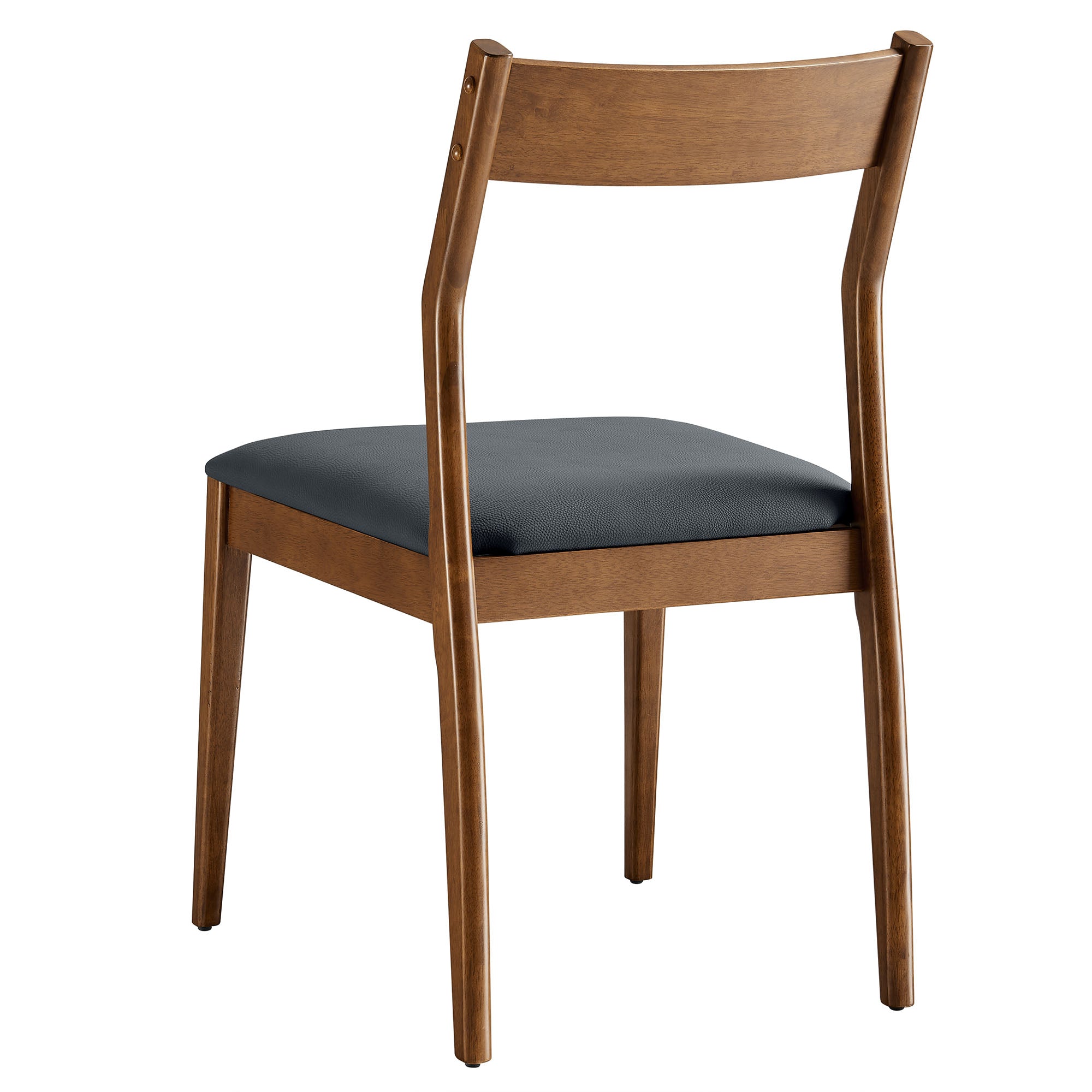 Modway Solara Vegan Leather Wood Dining Side Chairs Set of 2