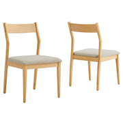 Modway Solara Fabric Wood Dining Side Chairs Set of 2