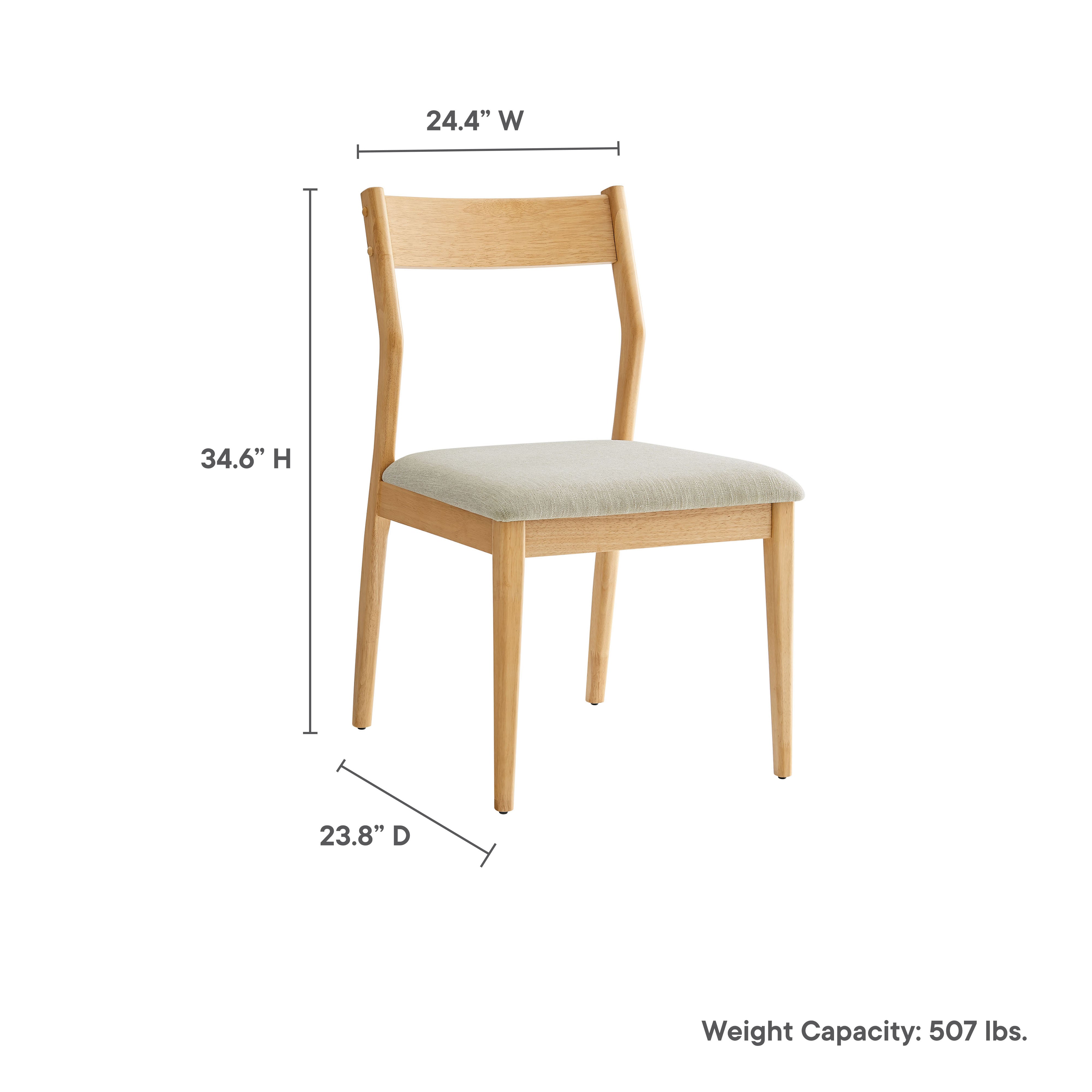 Modway Solara Fabric Wood Dining Side Chairs Set of 2