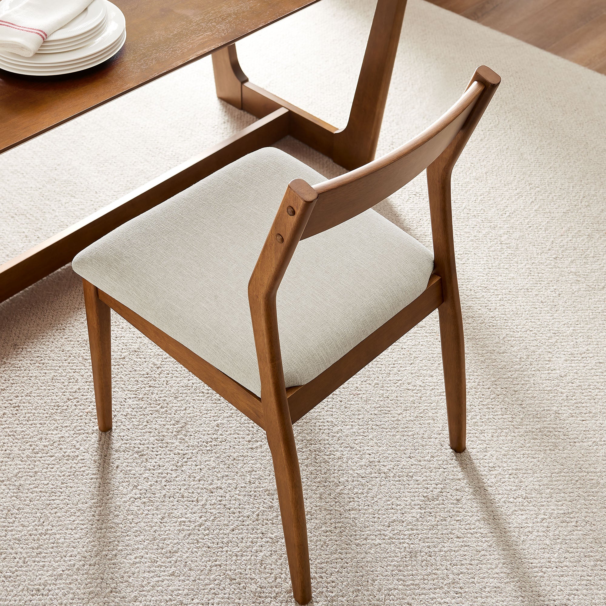 Modway Solara Fabric Wood Dining Side Chairs Set of 2