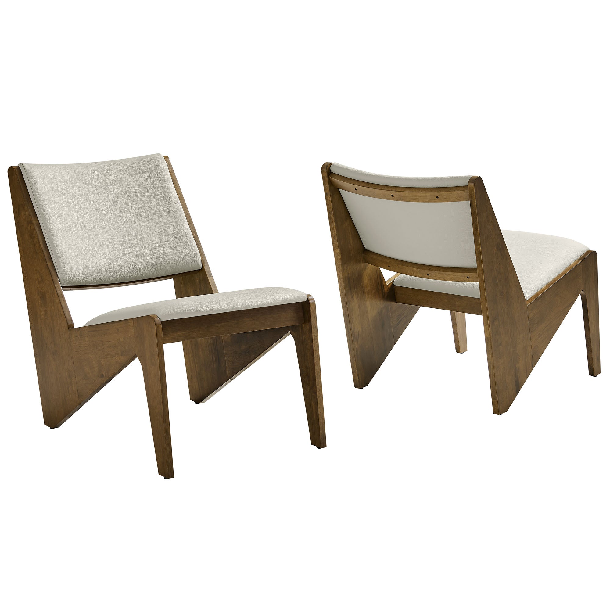 Modway Rylina Vegan Leather Accent Chairs Set of 2
