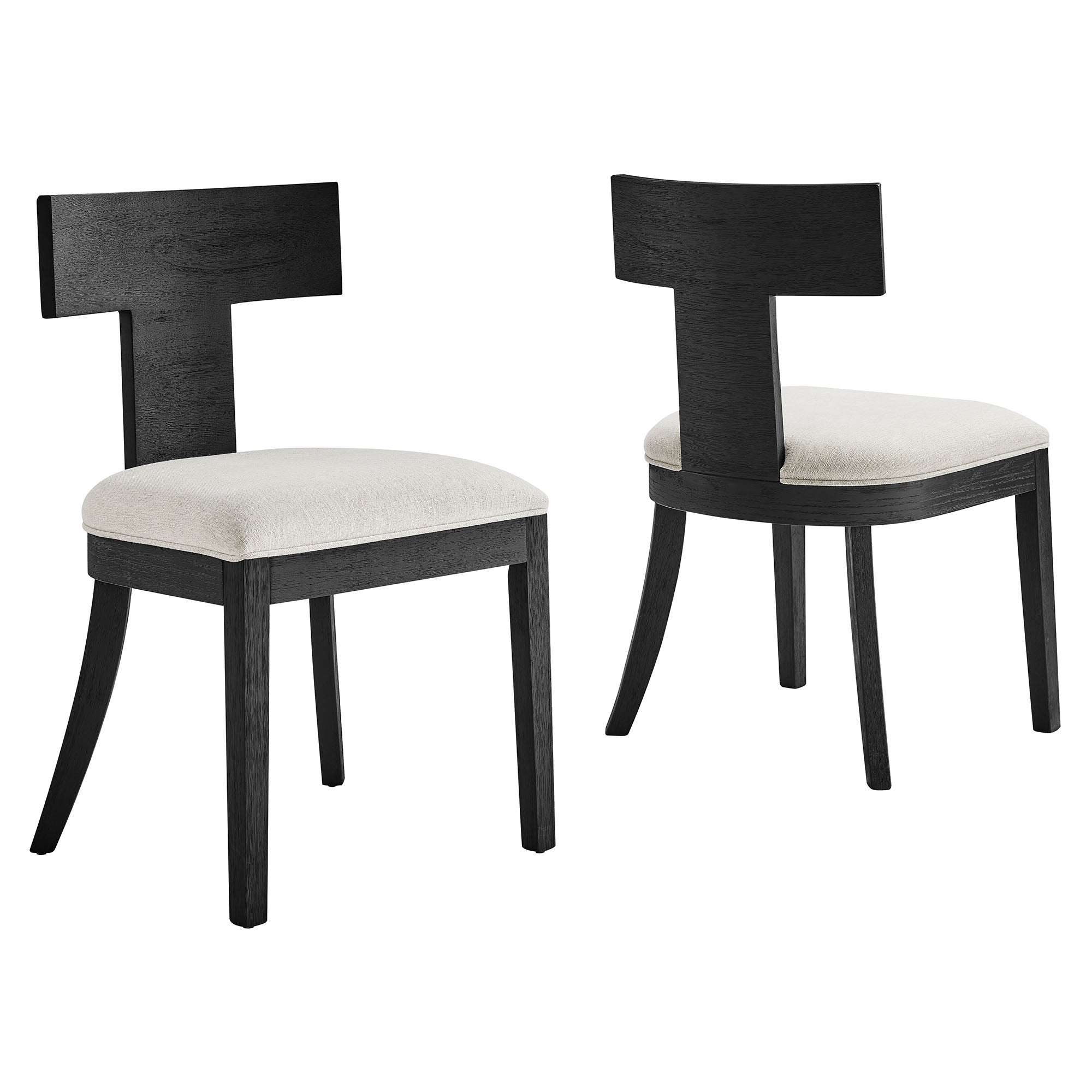 Modway Peregrine Wood and Fabric Upholstered Dining Chairs Set of 2