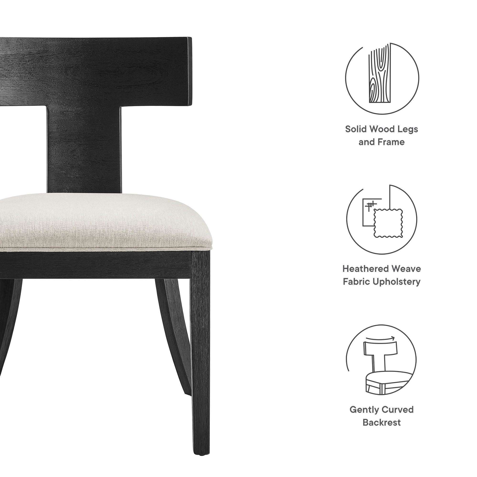Modway Peregrine Wood and Fabric Upholstered Dining Chairs Set of 2