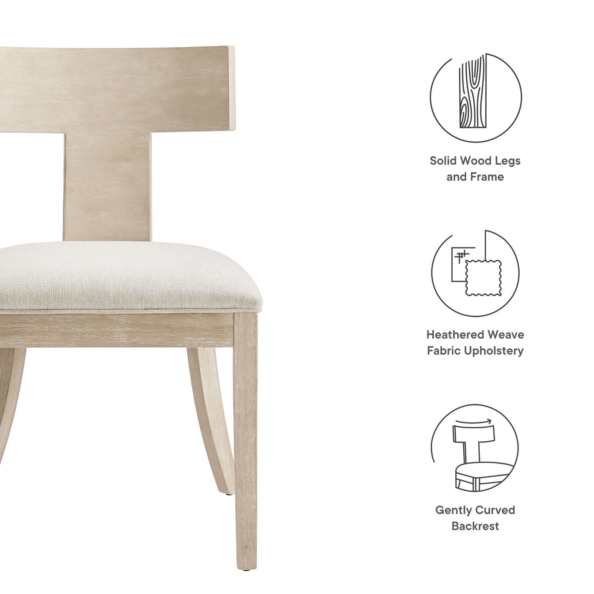 Modway Peregrine Wood and Fabric Upholstered Dining Chairs Set of 2