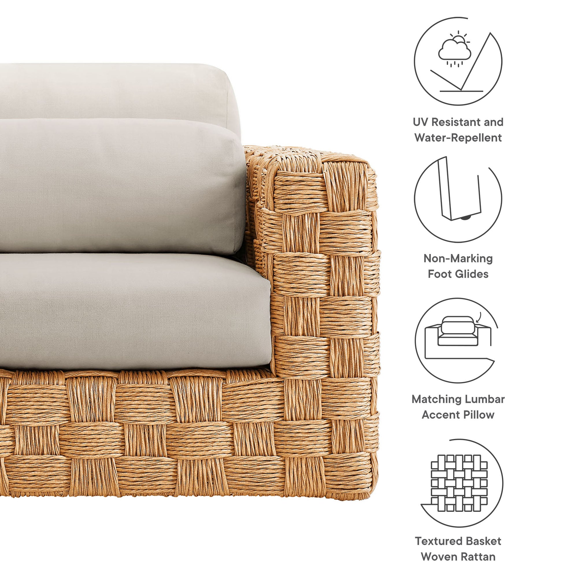 Modway Thames Outdoor Patio Wicker Outdoor Patio Rattan Armchair