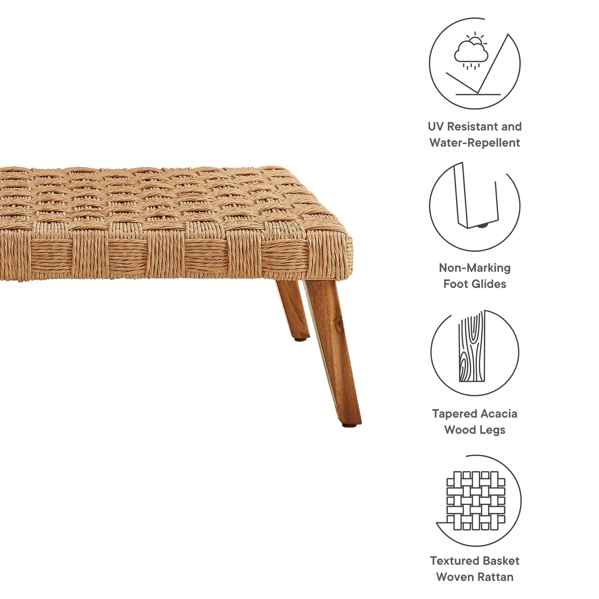 Modway Thames Outdoor Patio Wicker Outdoor Patio Rattan Coffee Table