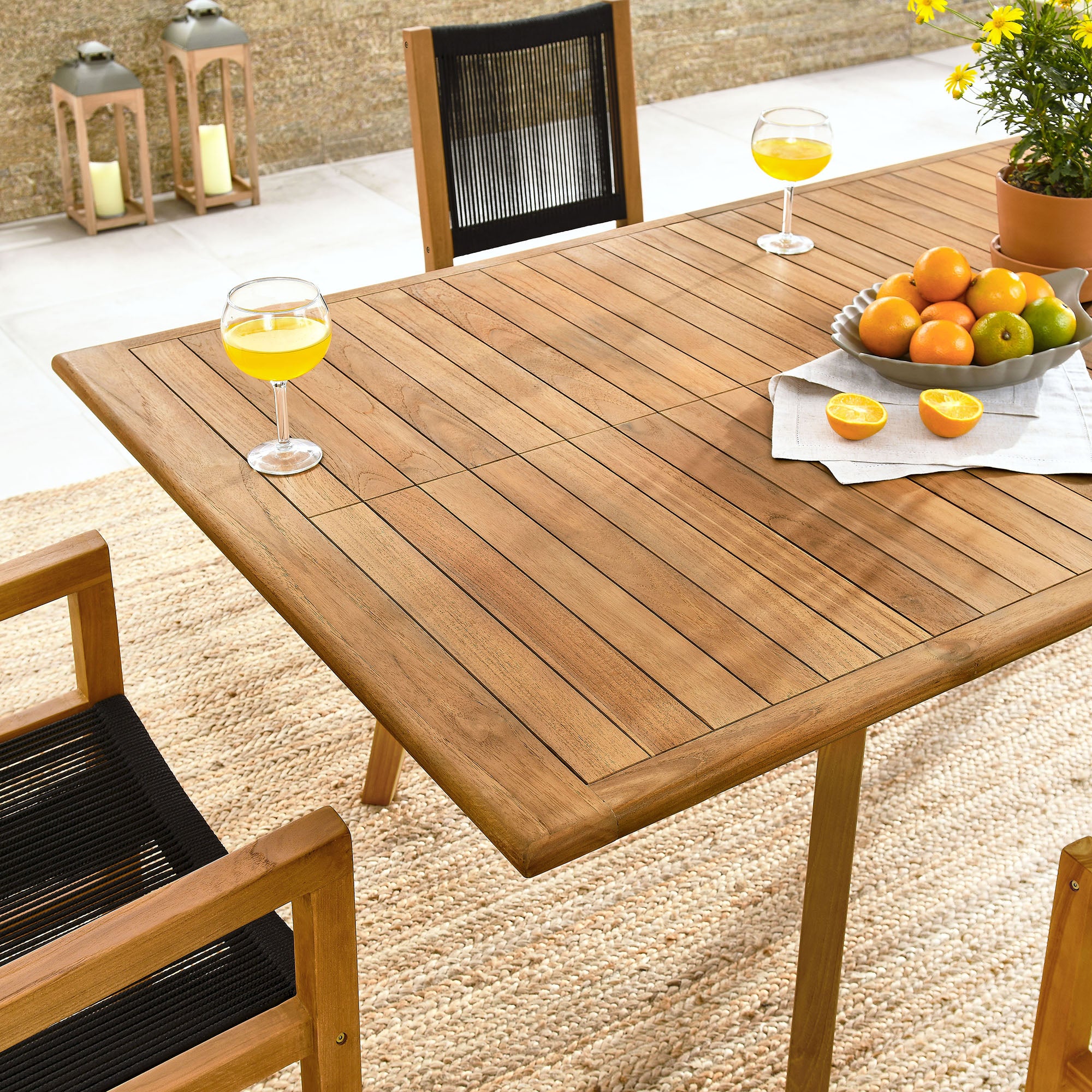 Modway Vienna 7-Piece Outdoor Patio Teak and Rope Dining Set