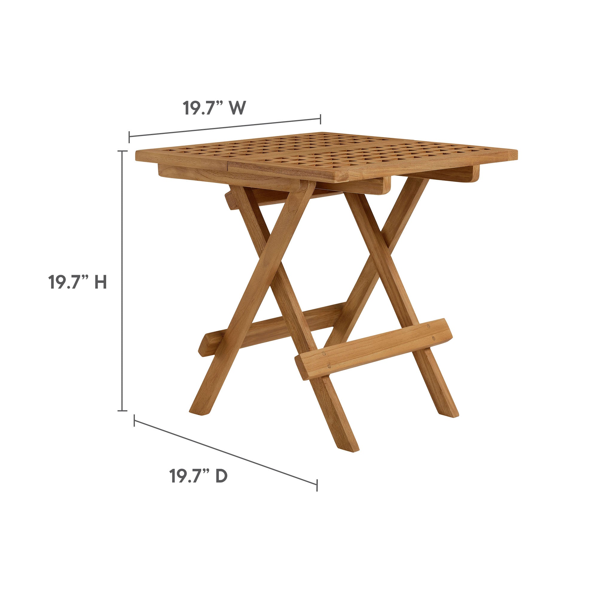 Modway Vienna 3-Piece Outdoor Patio Teak and Rope Armchairs with Folding Side Table