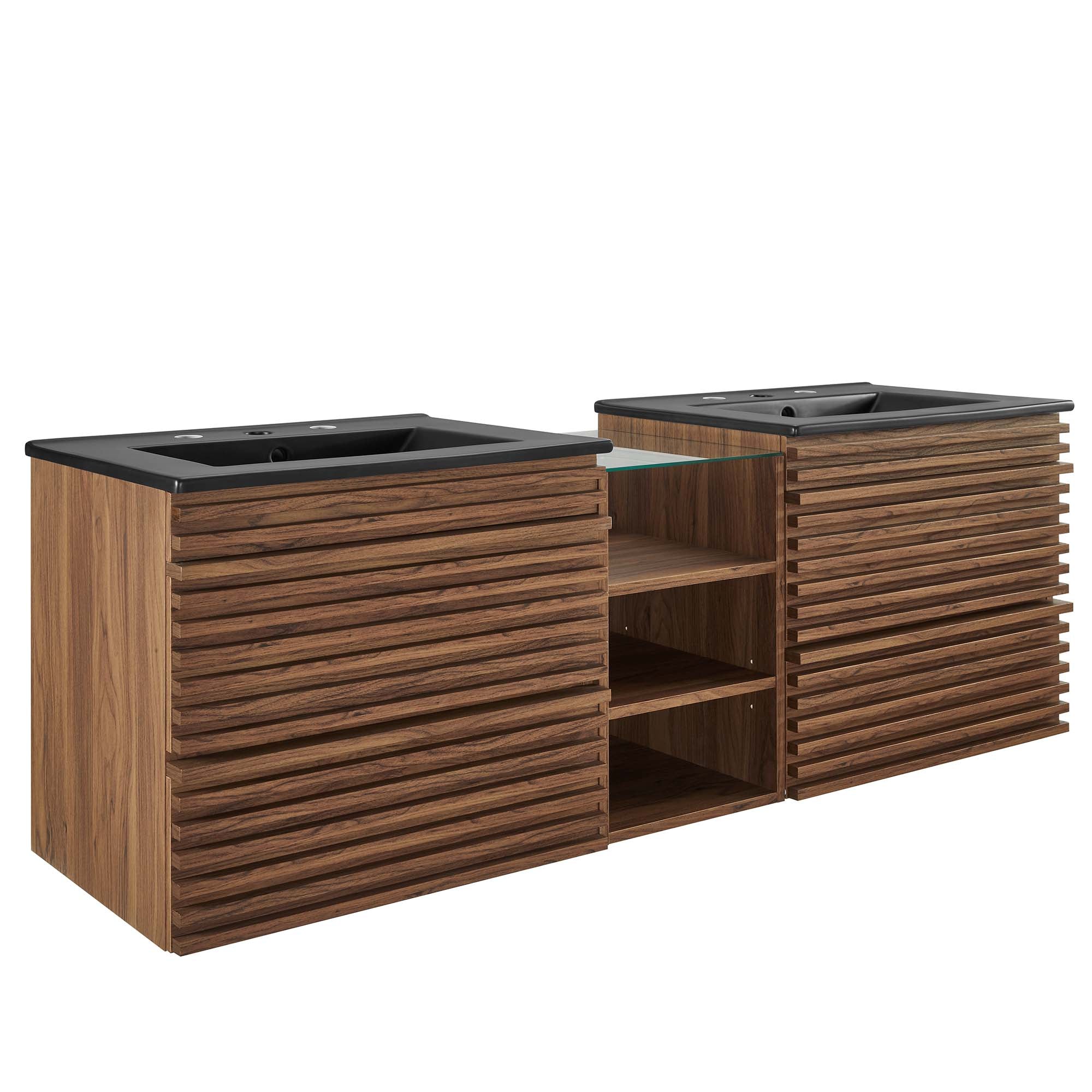 Modway Render 62" Wall-Mount Double Sink Bathroom Vanity