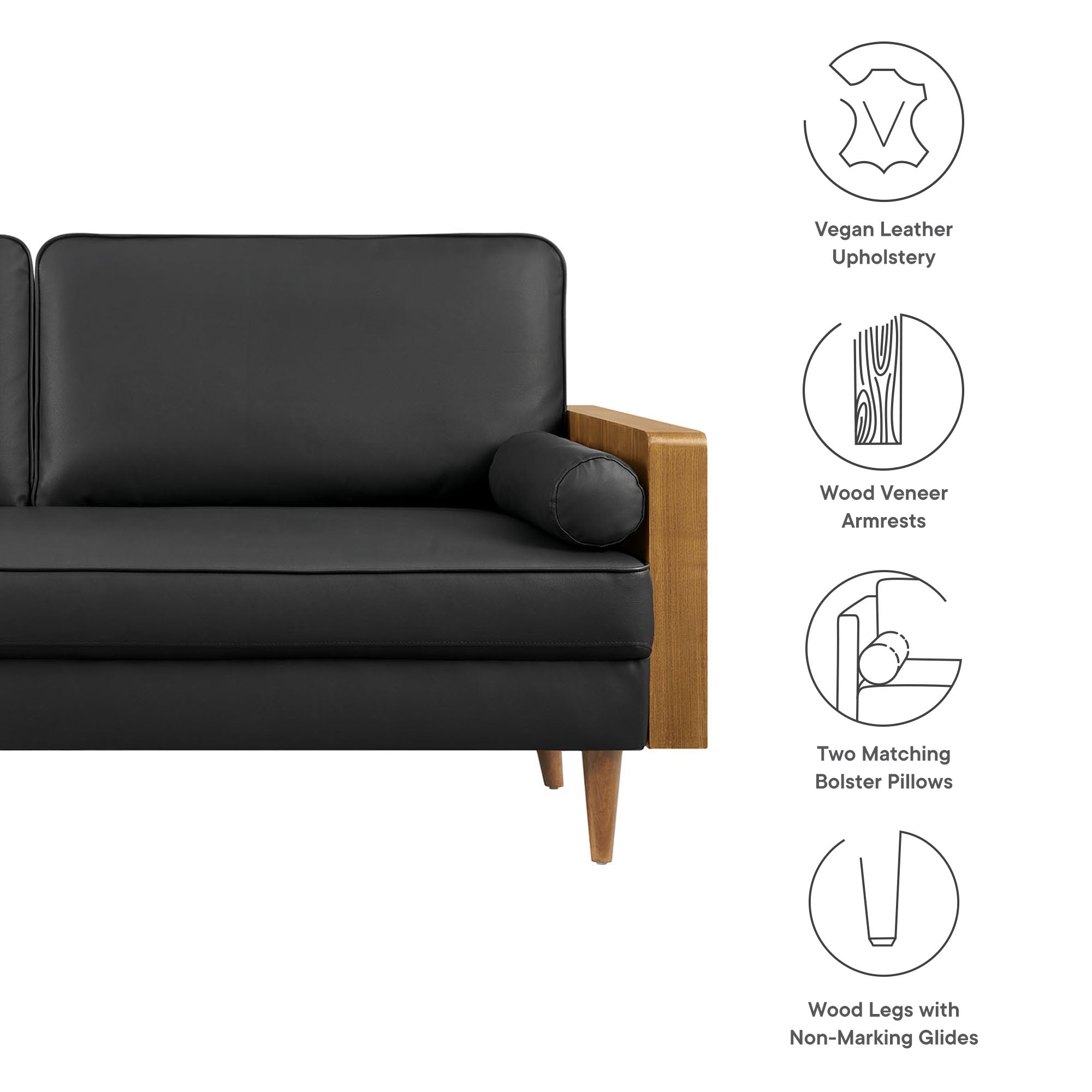 Modway Kellan Vegan Leather Sofa