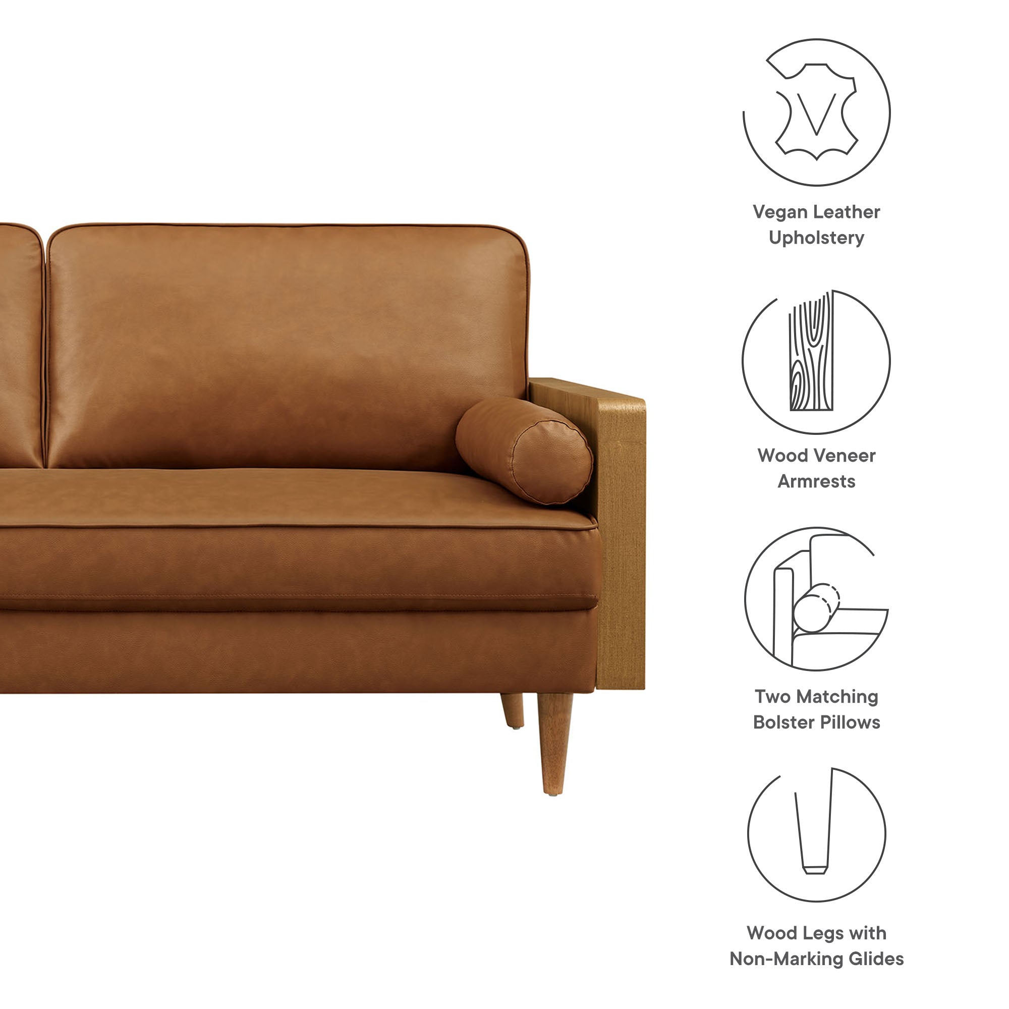 Modway Kellan Vegan Leather Sofa