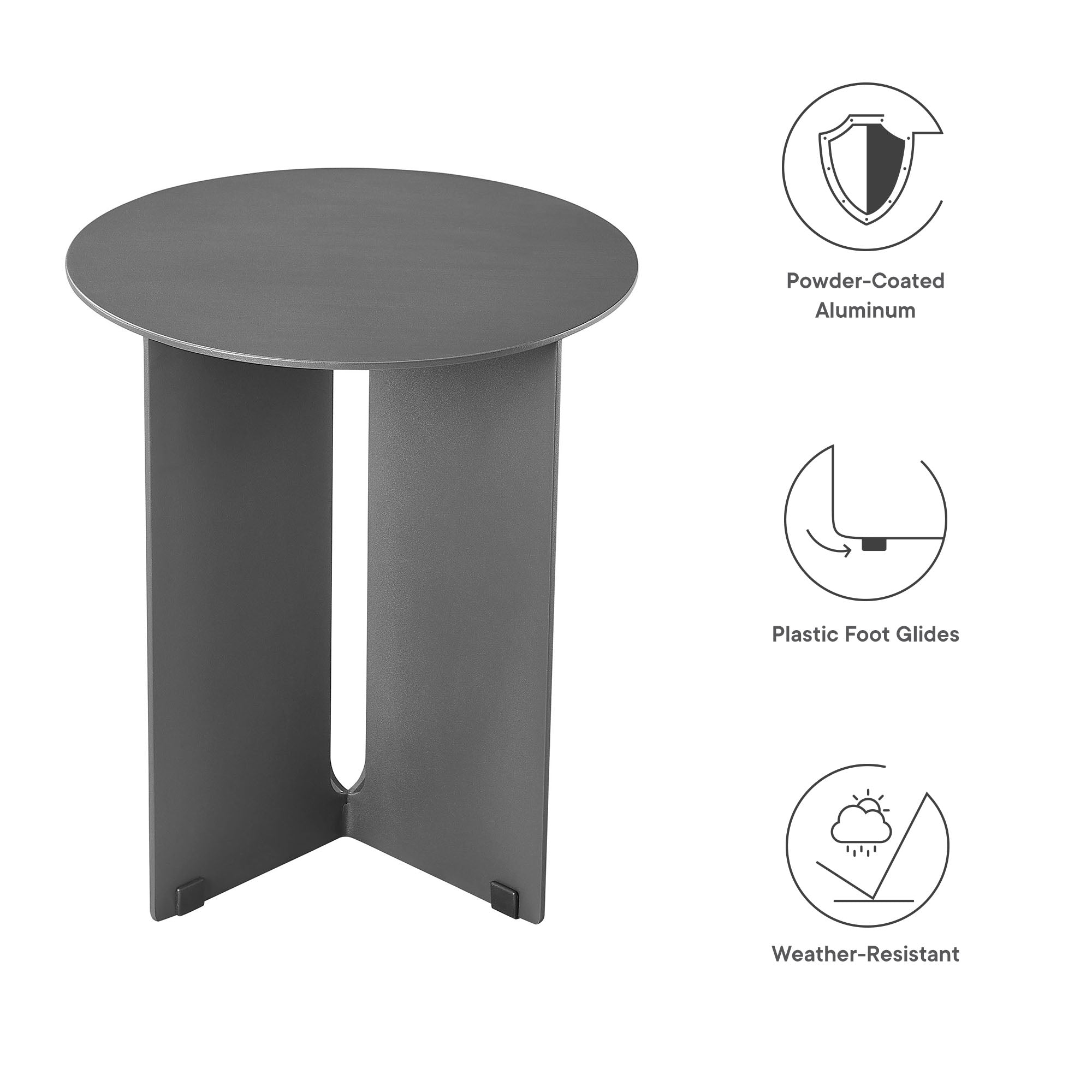 Modway Tecton Outdoor Patio Aluminum Side Table